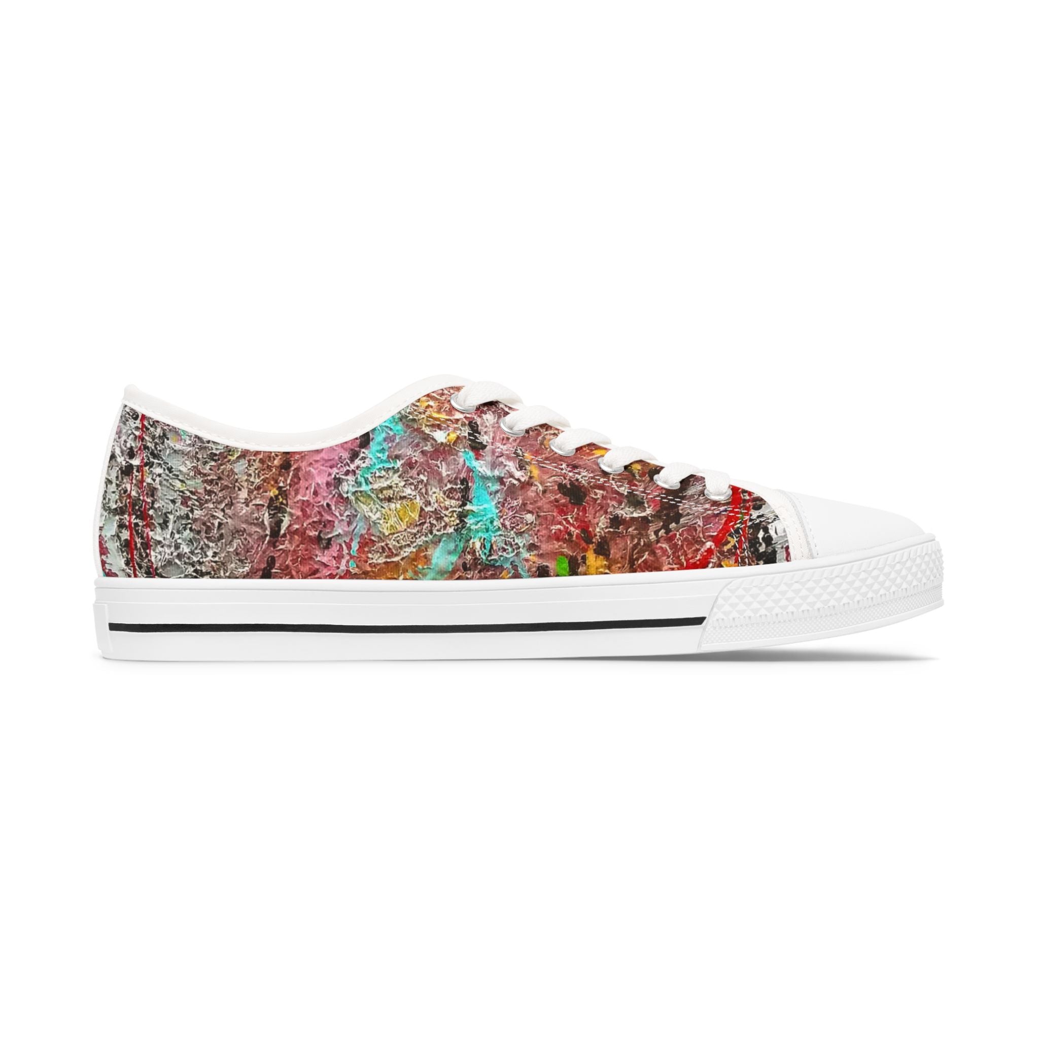 Women's Low Top Sneakers — Colorful Abstract Graffiti Print Casual Shoes