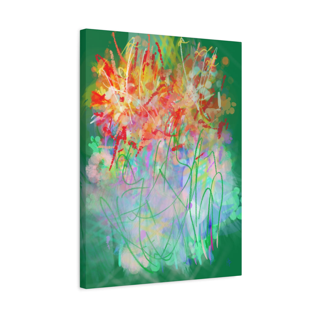 Abstract Floral Canvas Print — Colorful Spring Garden Matte Wall Art (Stretched 1.25")