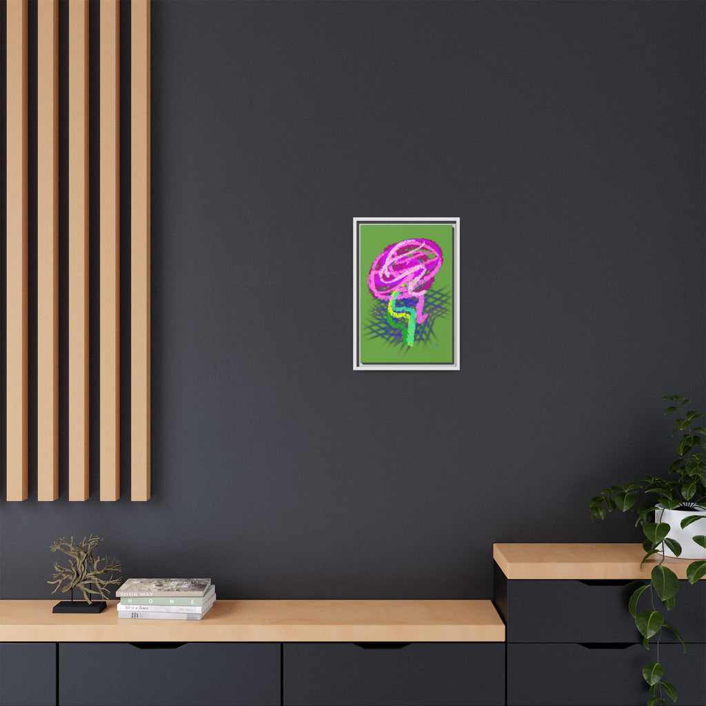 Framed Matte Canvas - Neon Rose Abstract Wall Art