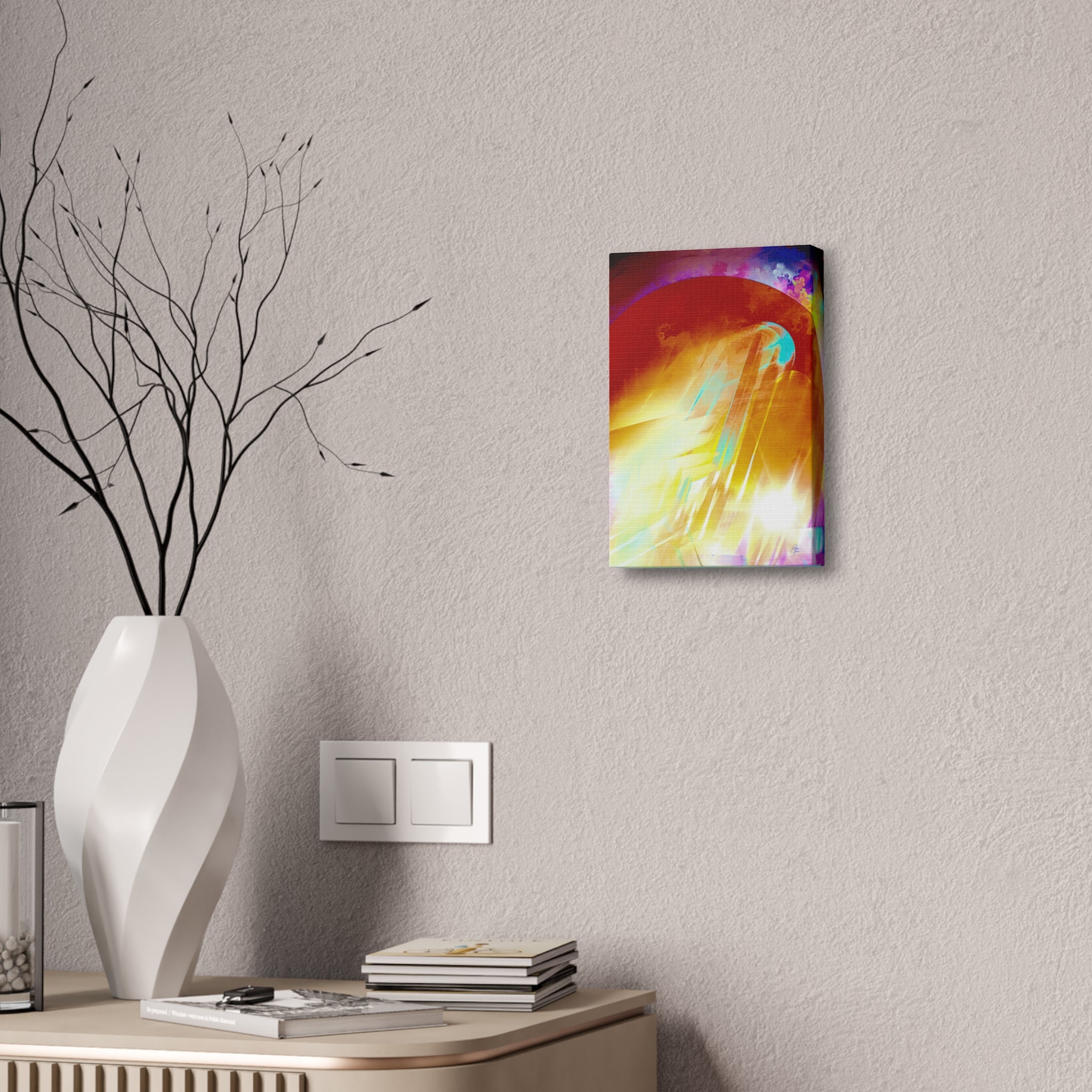 Abstract Solar Burst Canvas Print — Vibrant Colorful Wall Art