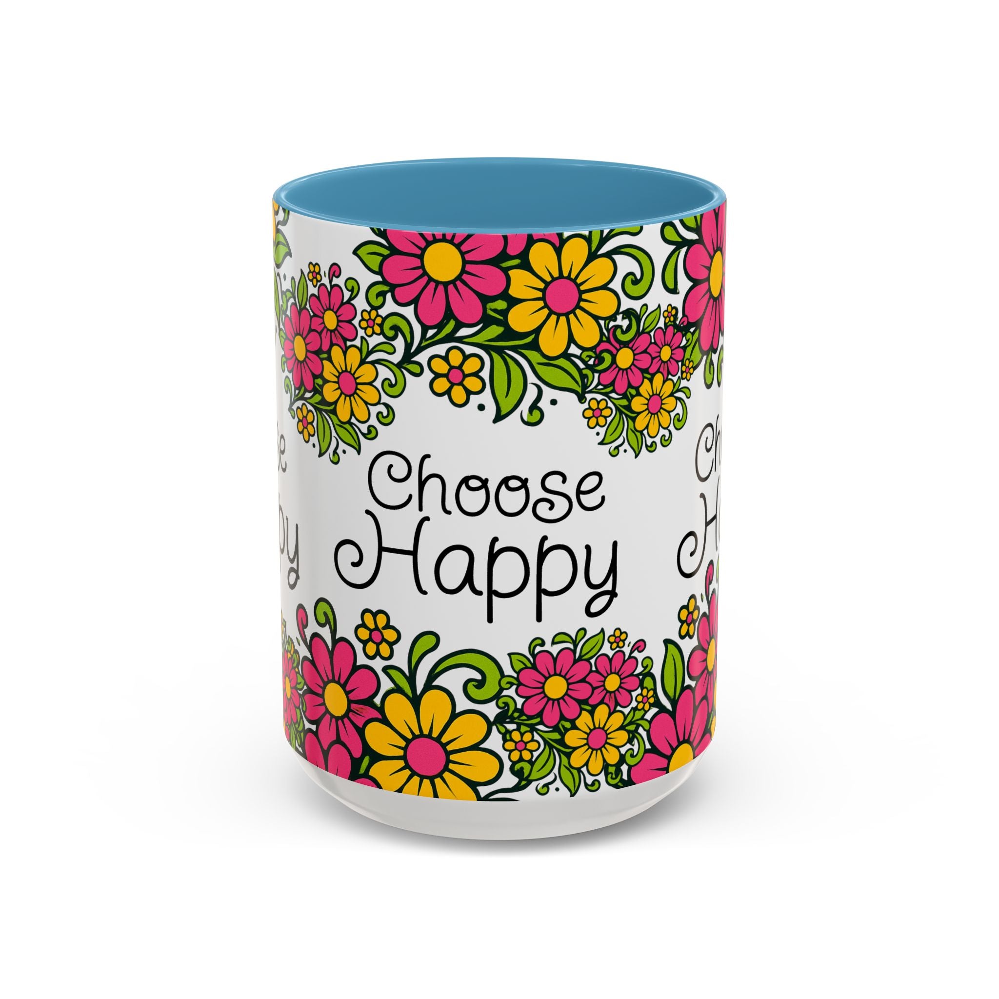 Choose Happy Floral Coffee Mug — Accent 11/15oz