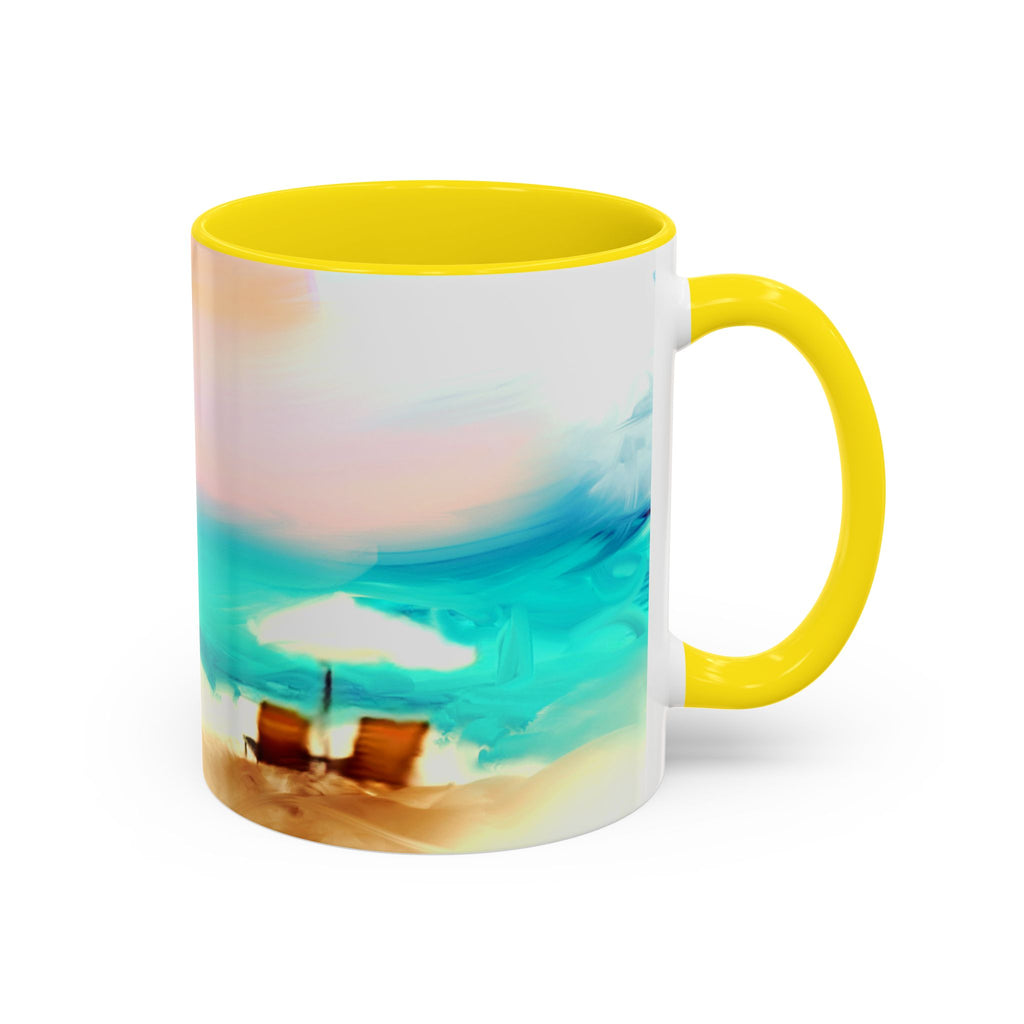 Beach Sunrise Accent Coffee Mug — Tropical Ocean Scene 11/15oz