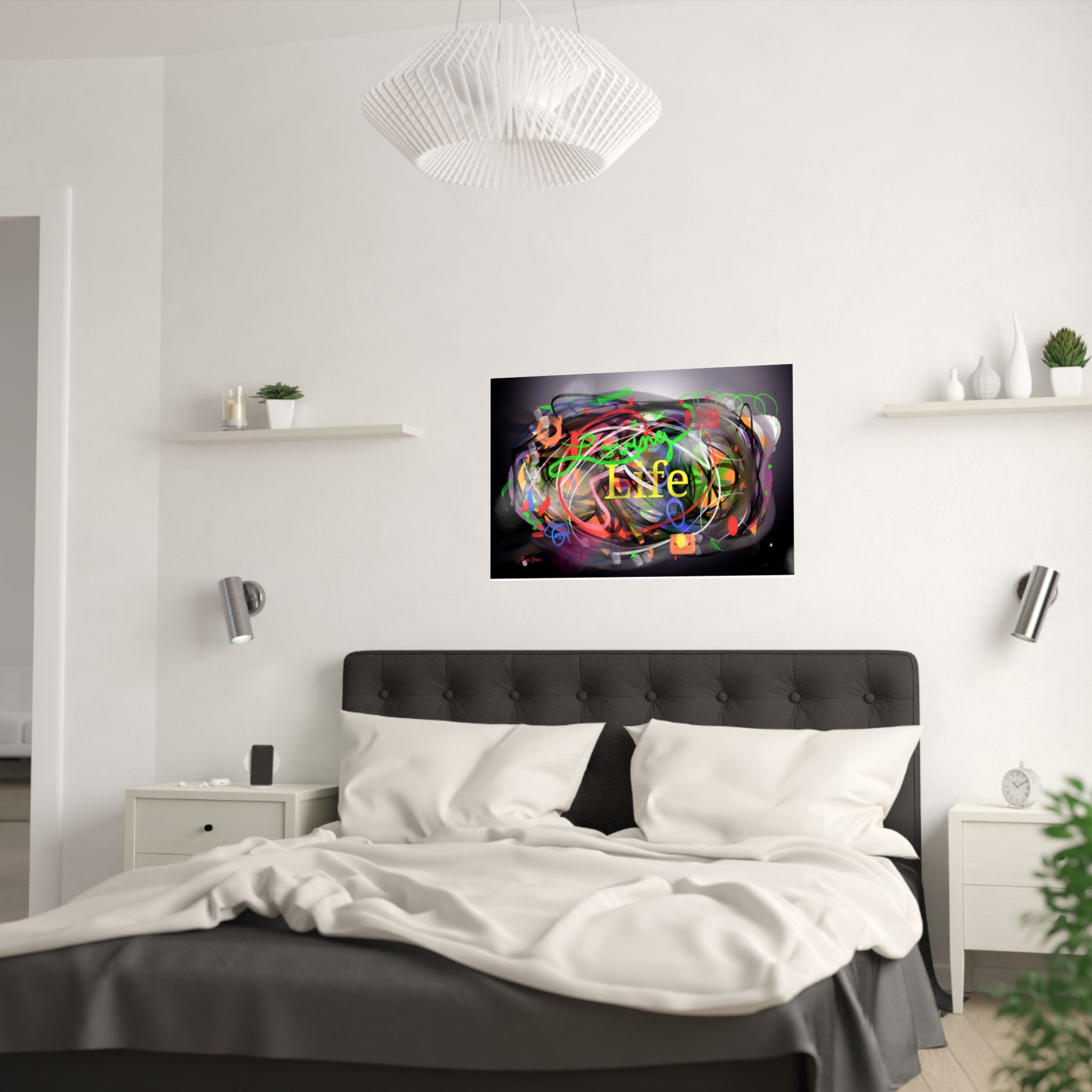 Satin Poster – Vibrant Abstract “Loving Life” Art Print