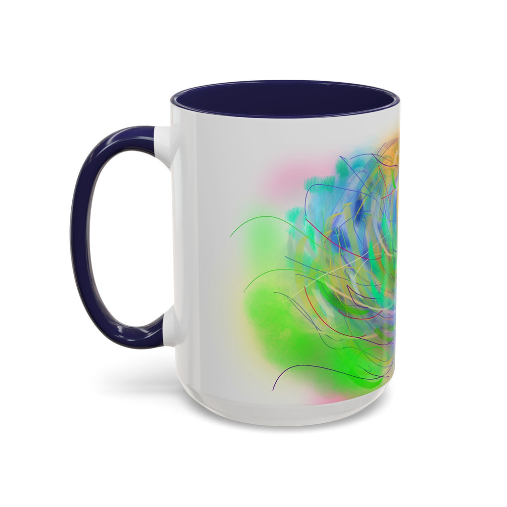 Abstract Sunrise Accent Coffee Mug — Colorful Swirl Art Coffee Cup (11/15oz)