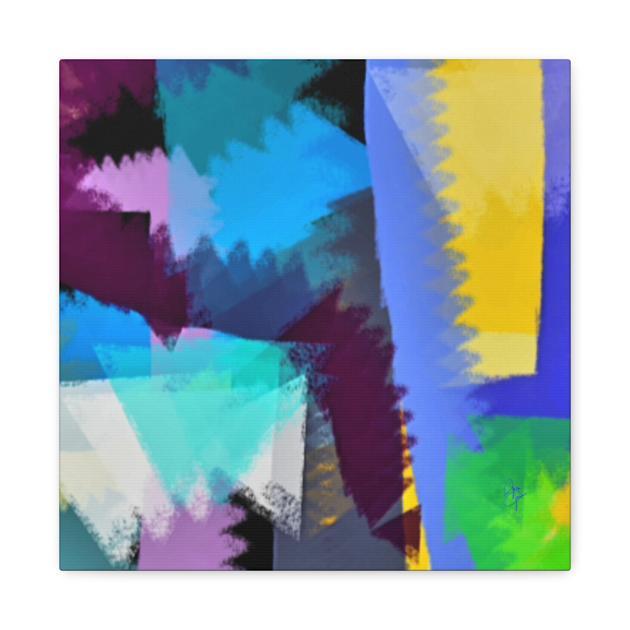 Abstract Color Burst Canvas Print — Vibrant Geometric Wall Art
