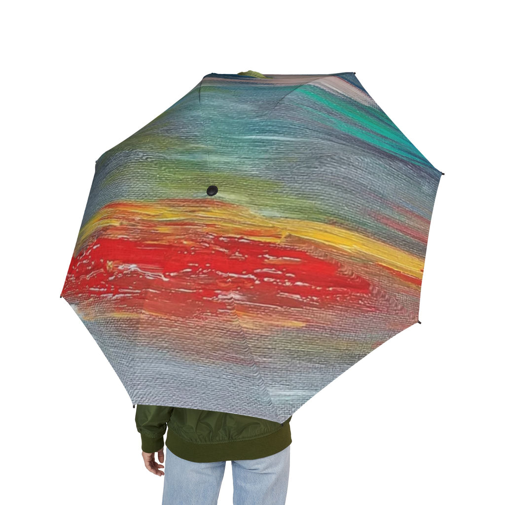 Artistic Semi-Automatic Foldable Umbrella - Colorful Design for All Occasions