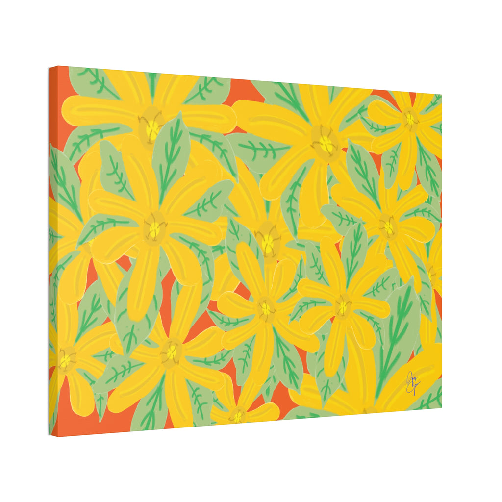 Yellow Daisy Canvas Wall Art — Bright Floral Stretched Canvas (1.5" Depth)