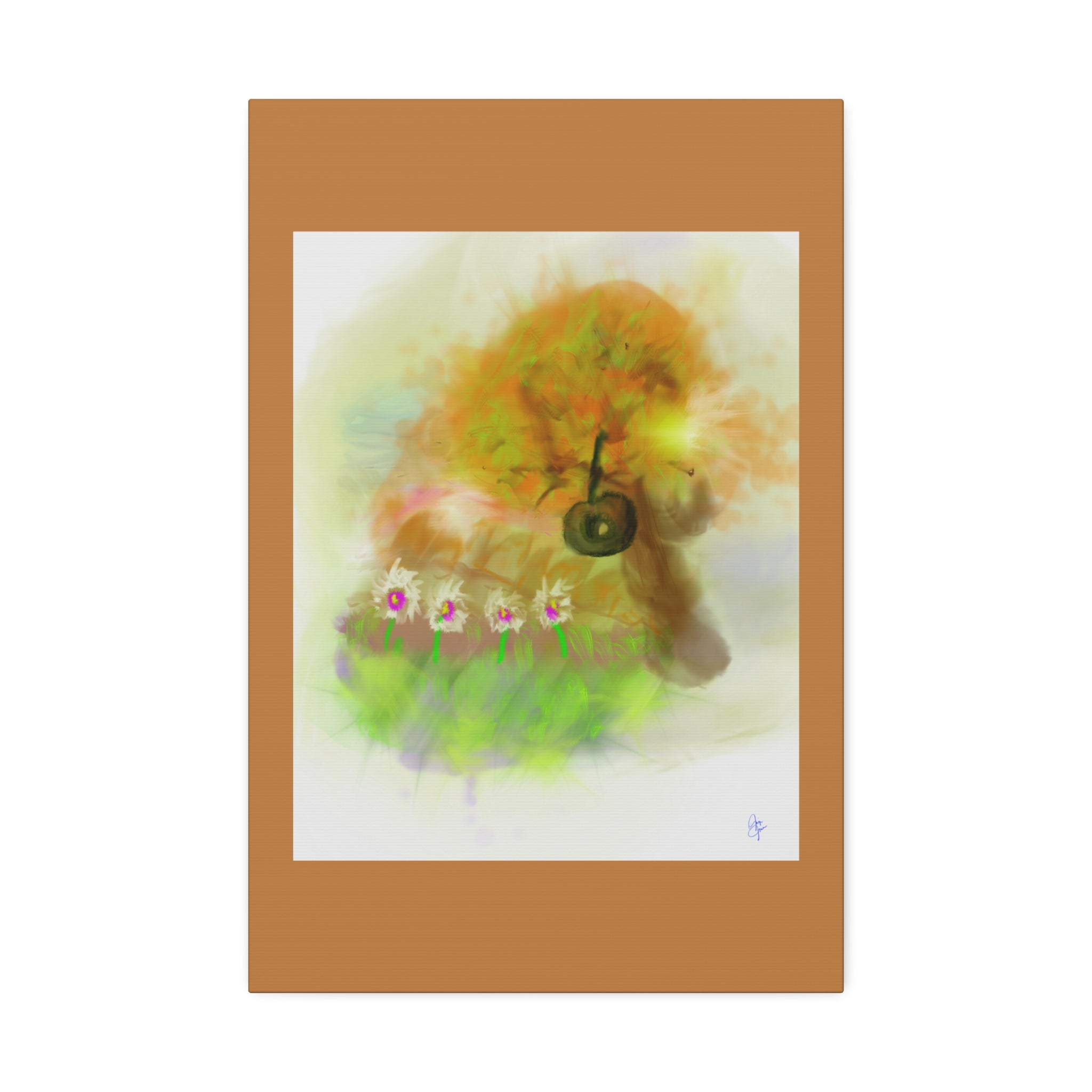 Whimsical Yard Canvas Print — Tire Swing & Broken Fence Stretched 1.5"