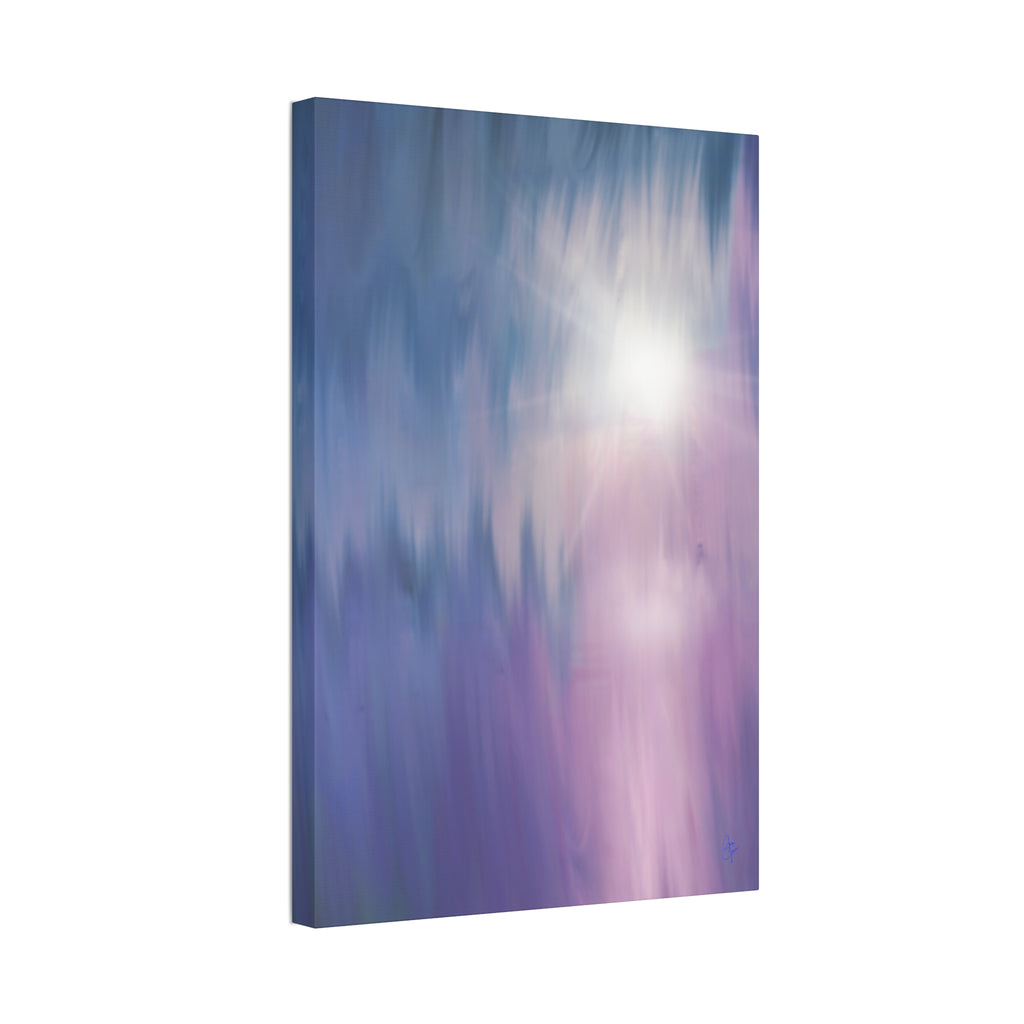 Abstract Dawn Canvas Art – Purple & Blue Gradient Stretched Canvas
