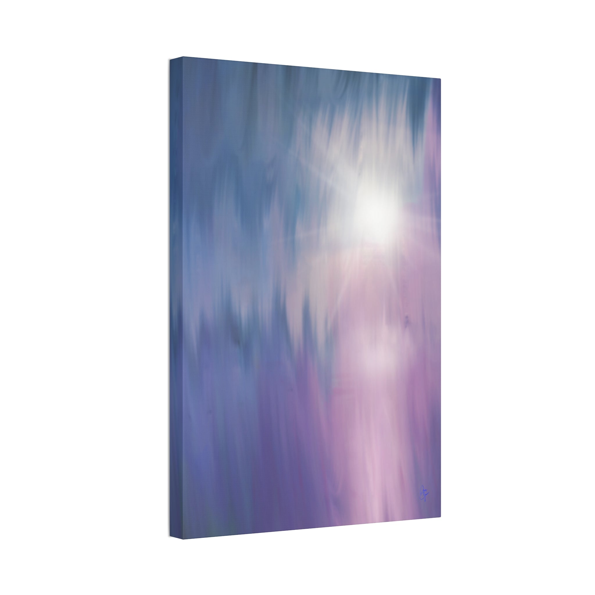 Abstract Dawn Canvas Art – Purple & Blue Gradient Stretched Canvas