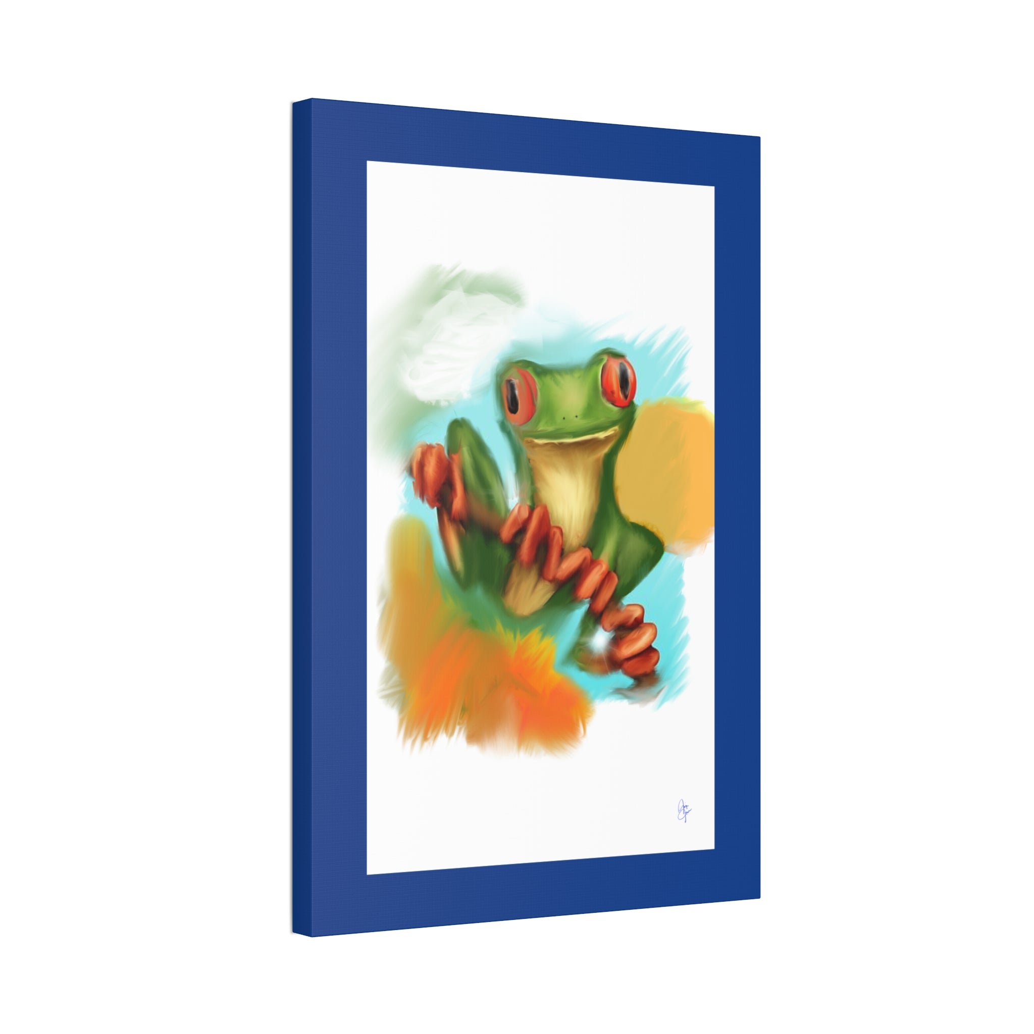 Red-Eyed Tree Frog Canvas Art – Colorful Tropical Wildlife Wall Decor, Stretched 1.5"