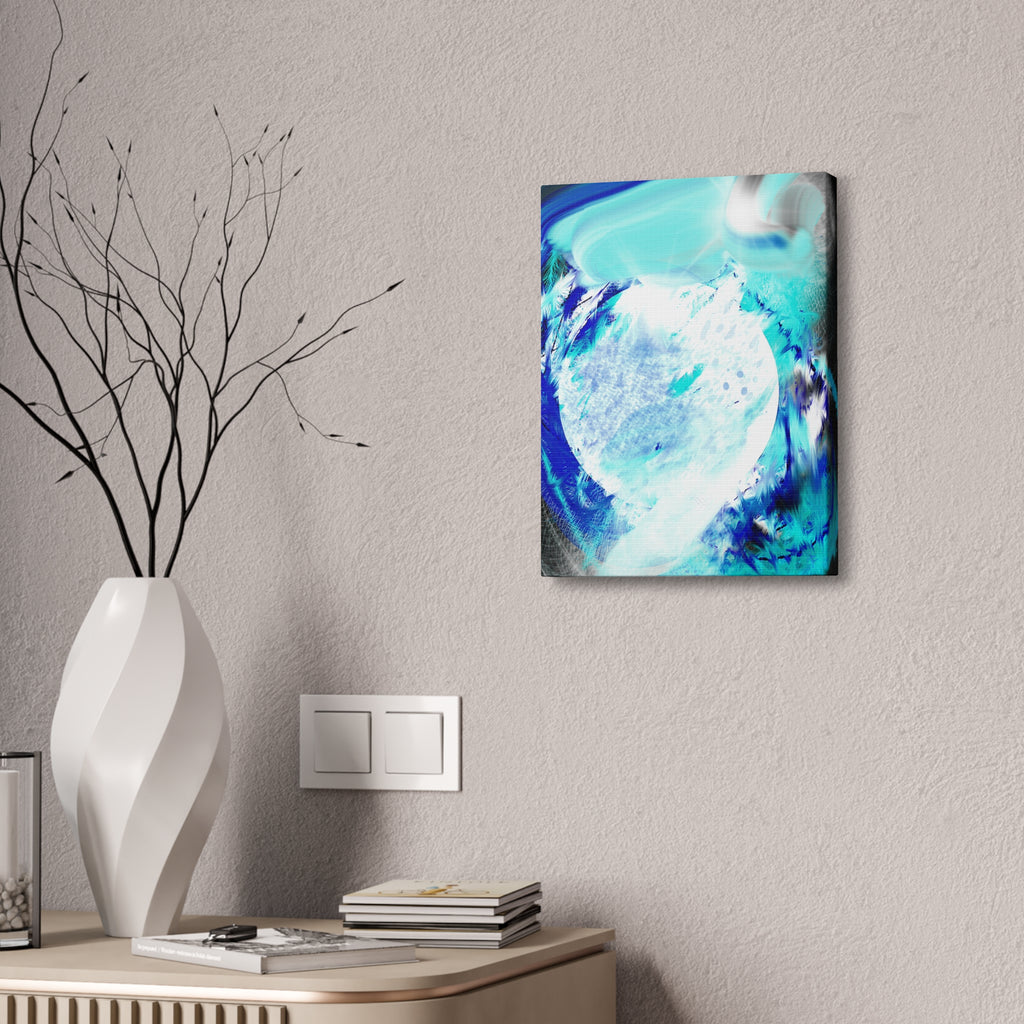 Abstract Blue Moon Canvas Print — Stretched 1.5" Wall Art