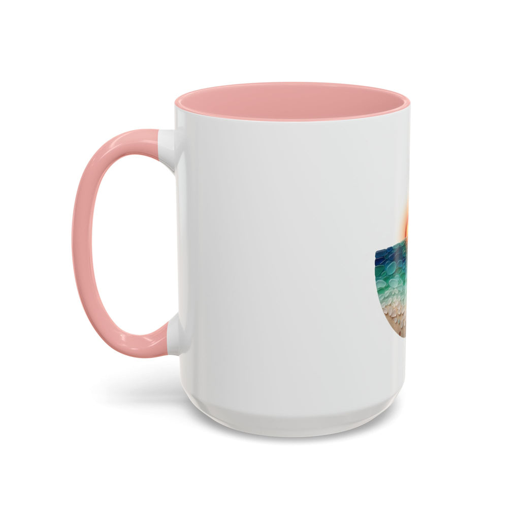 Sunset Beach Coffee Mug — Tropical Palm Ocean Sunrise Accent Mug (11/15oz)