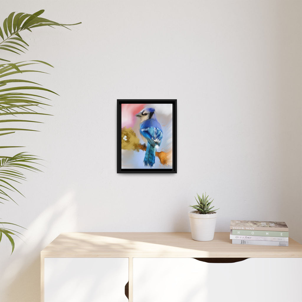 Blue Jay Art Print — Framed Matte Canvas Wall Art