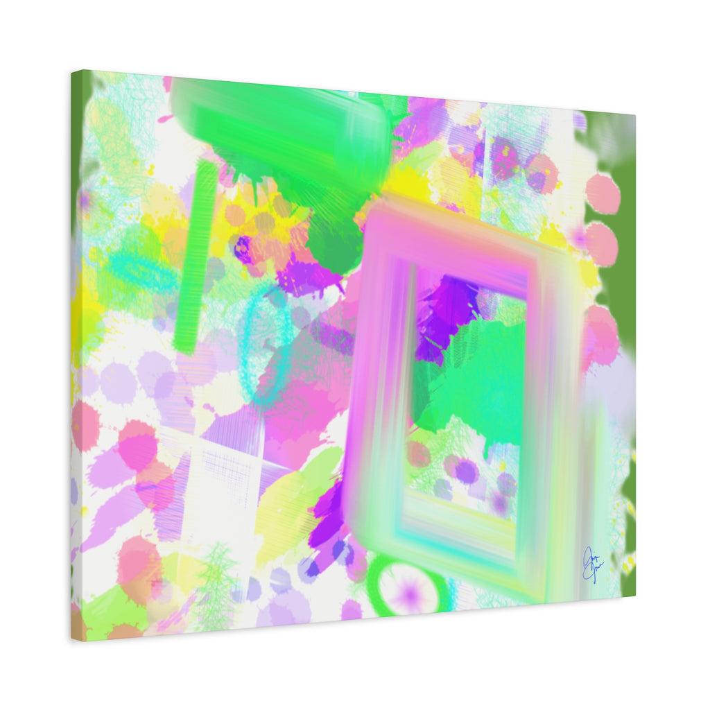 Abstract Pastel Splash Canvas Print — Bright Neon Frame Wall Art