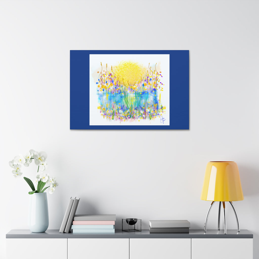 Sunburst Meadow Canvas Print — Vibrant Floral Wall Art