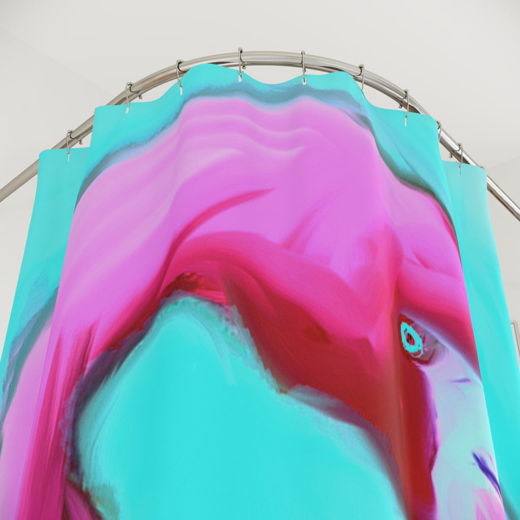 Flamingo Pop Shower Curtain — Bright Pink Tropical Bathroom Decor