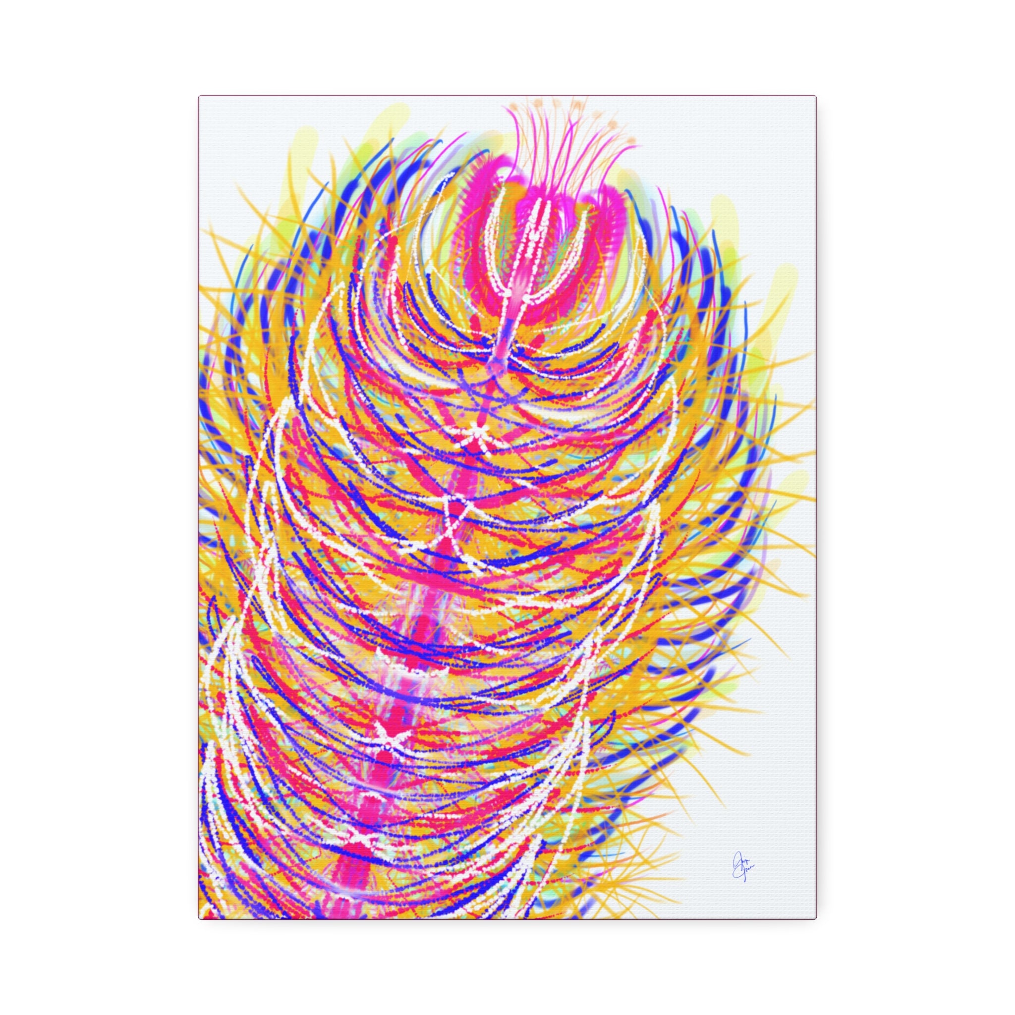 Colorful Feather Canvas Wall Art – Vibrant Abstract Plumage, Stretched 1.5"