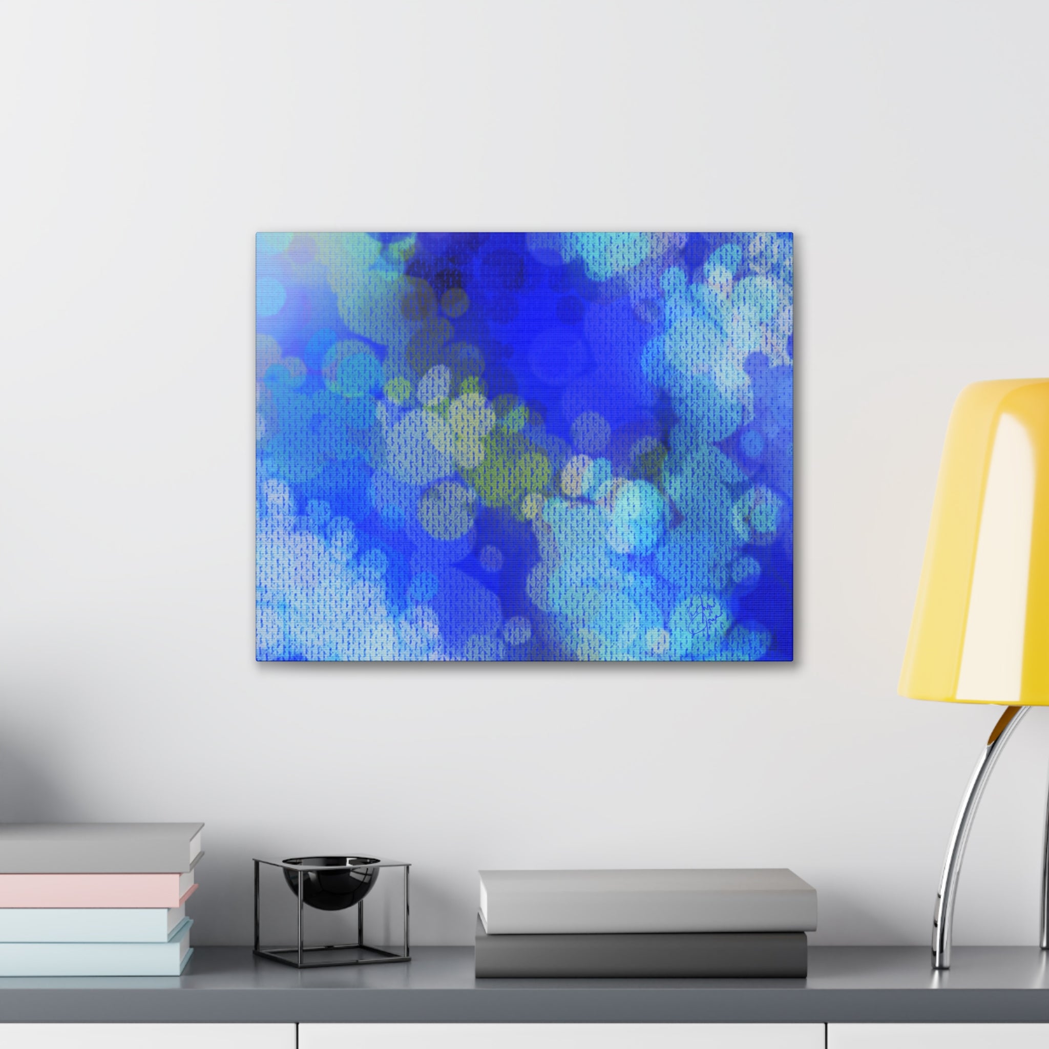Blue Bokeh Abstract Canvas Print