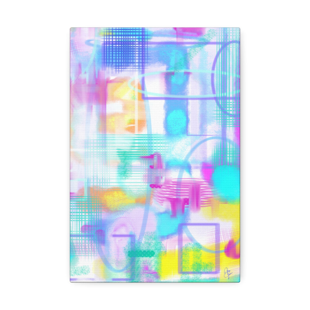 Abstract Pastel Canvas Print — Soft Watercolor Geometric Wall Art