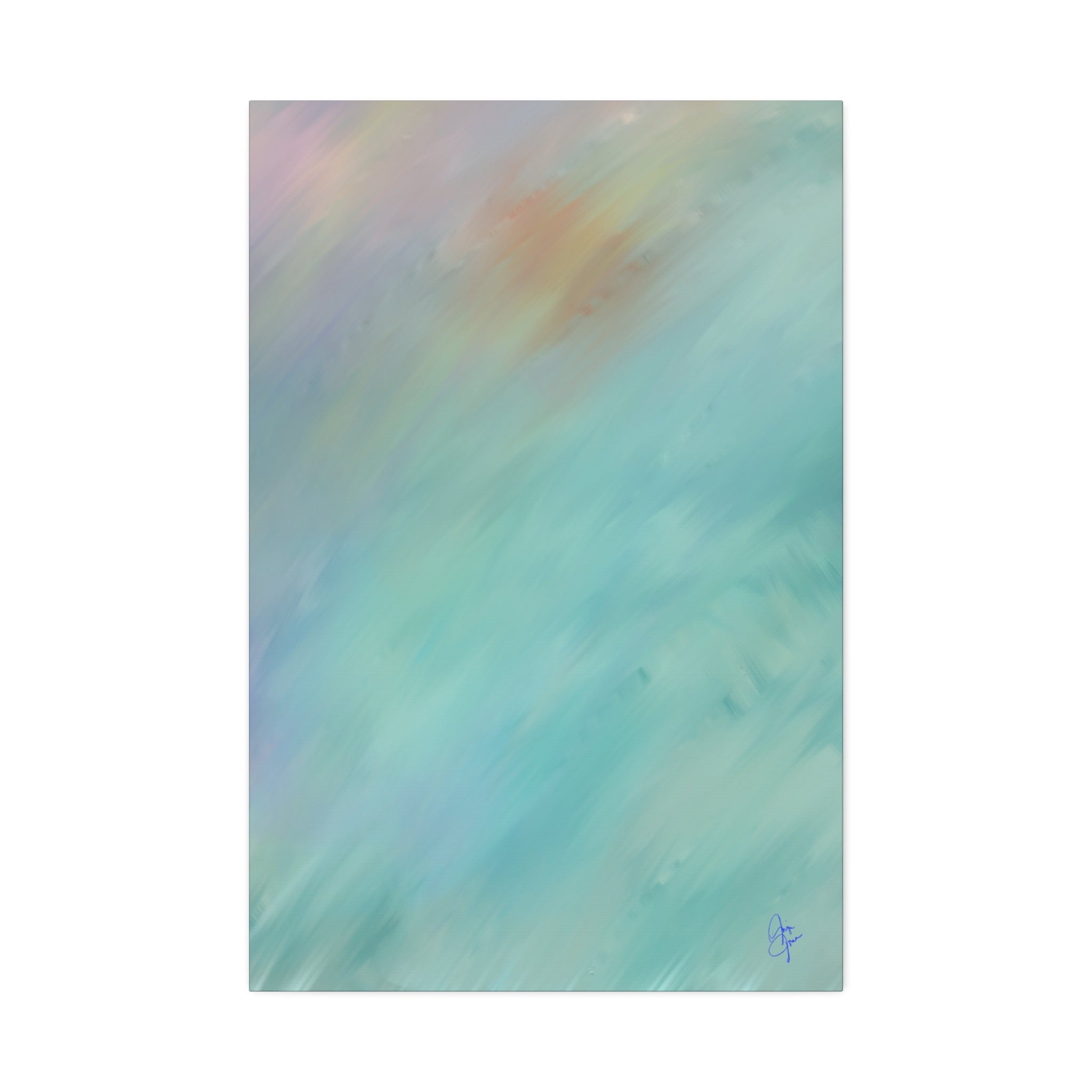 Abstract Teal Watercolor Canvas Print — Stretched 1.5" Edge