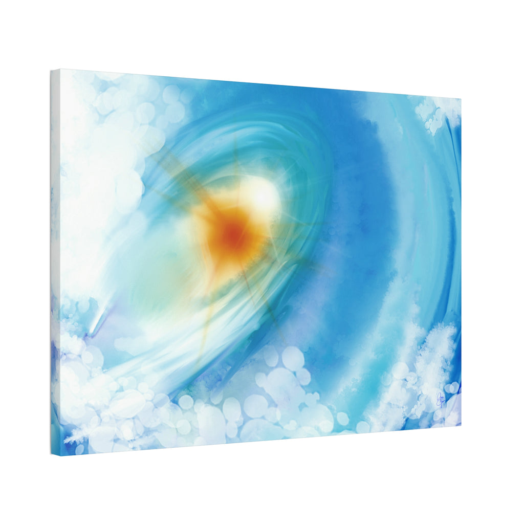 Abstract Ocean Vortex Canvas Print — Blue Swirl Wall Art