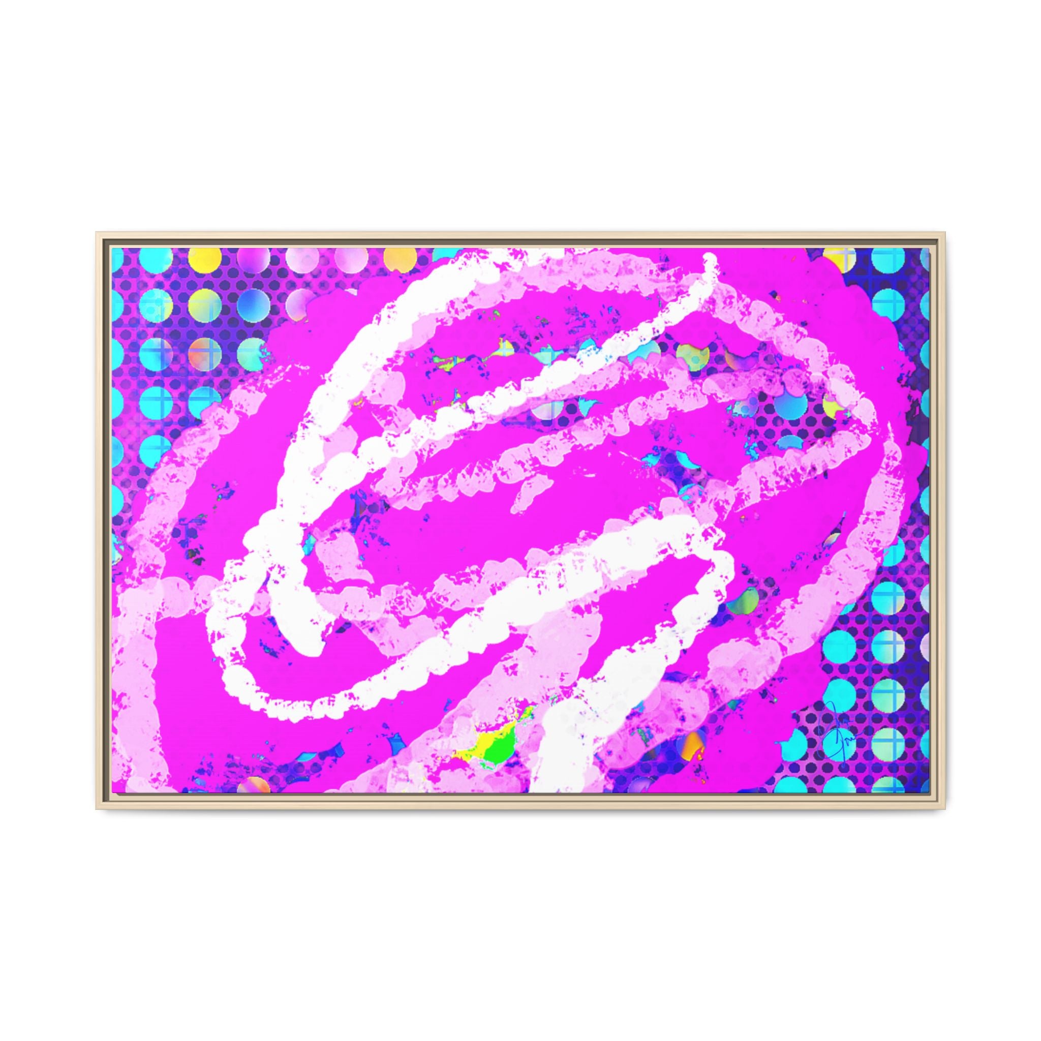 Abstract Neon Pop Art Matte Canvas — Framed Multi‑Color Wall Art