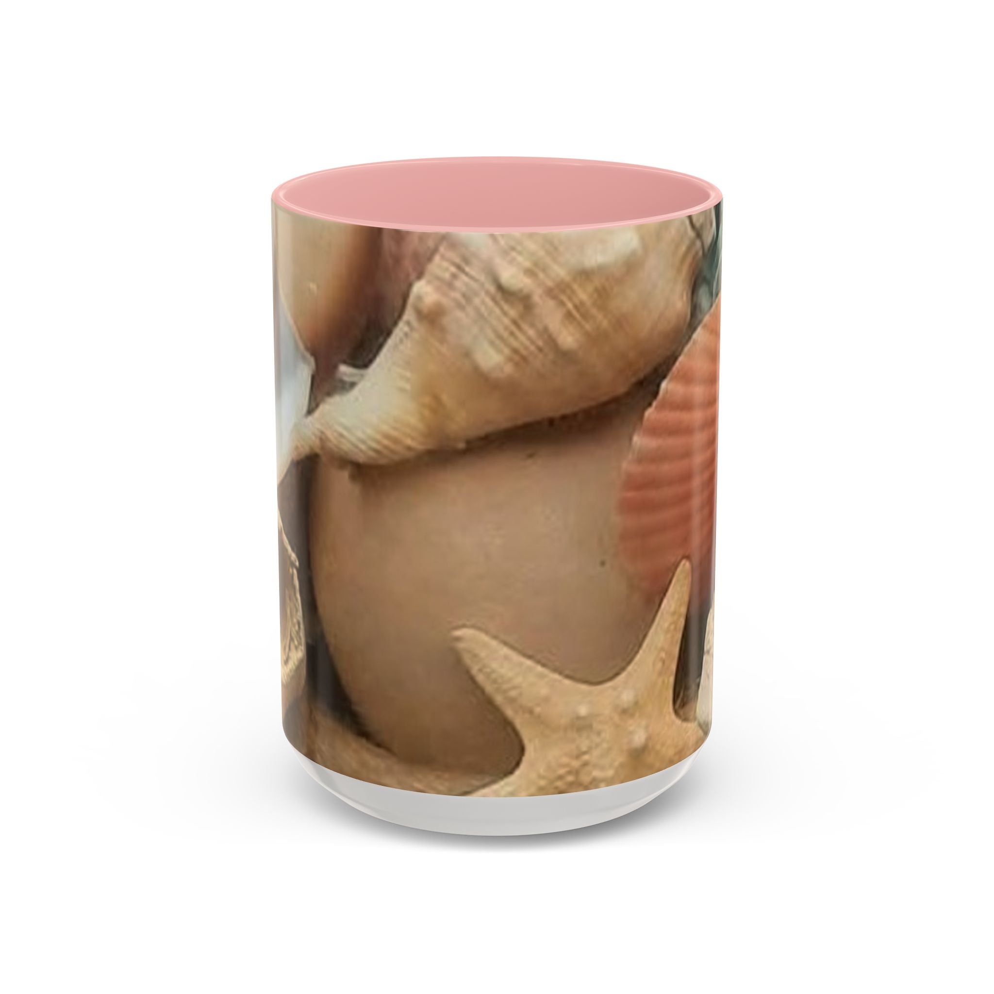 Seashell Beach Accent Coffee Mug — Coastal Shells Design (11/15 oz)