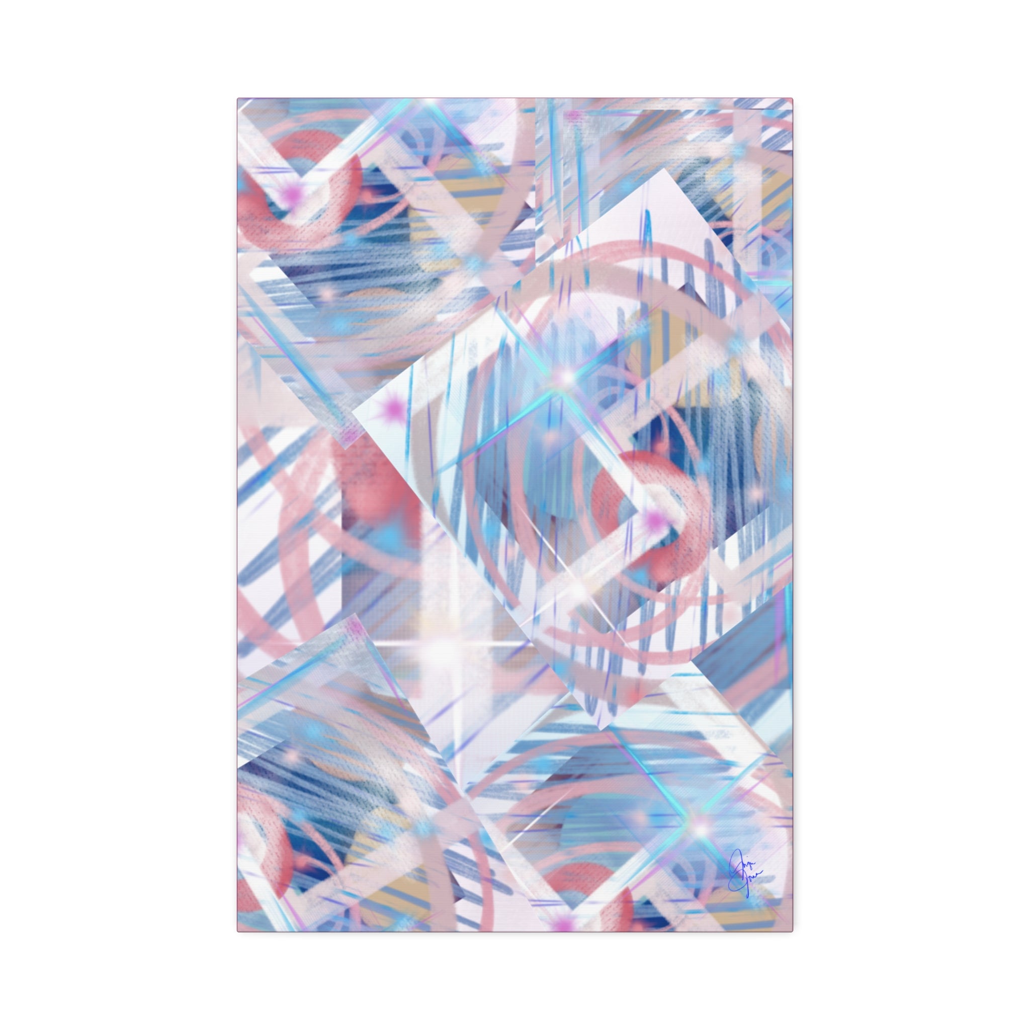 Abstract Pastel Flamingo Canvas Stretch 1.5" - Modern Tropical Wall Art