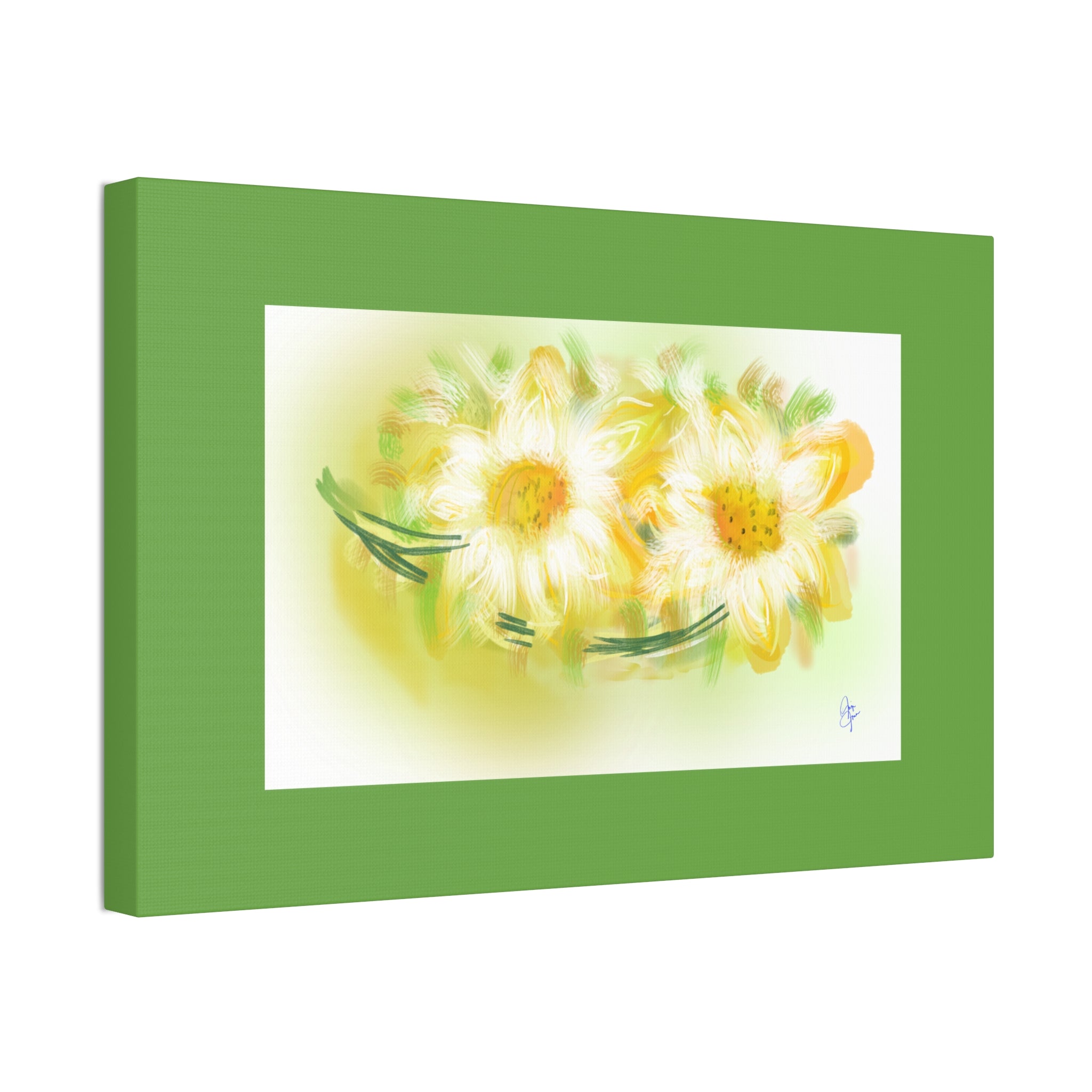 Yellow Daisy Floral Canvas Print – Stretched 1.5" Edge Art