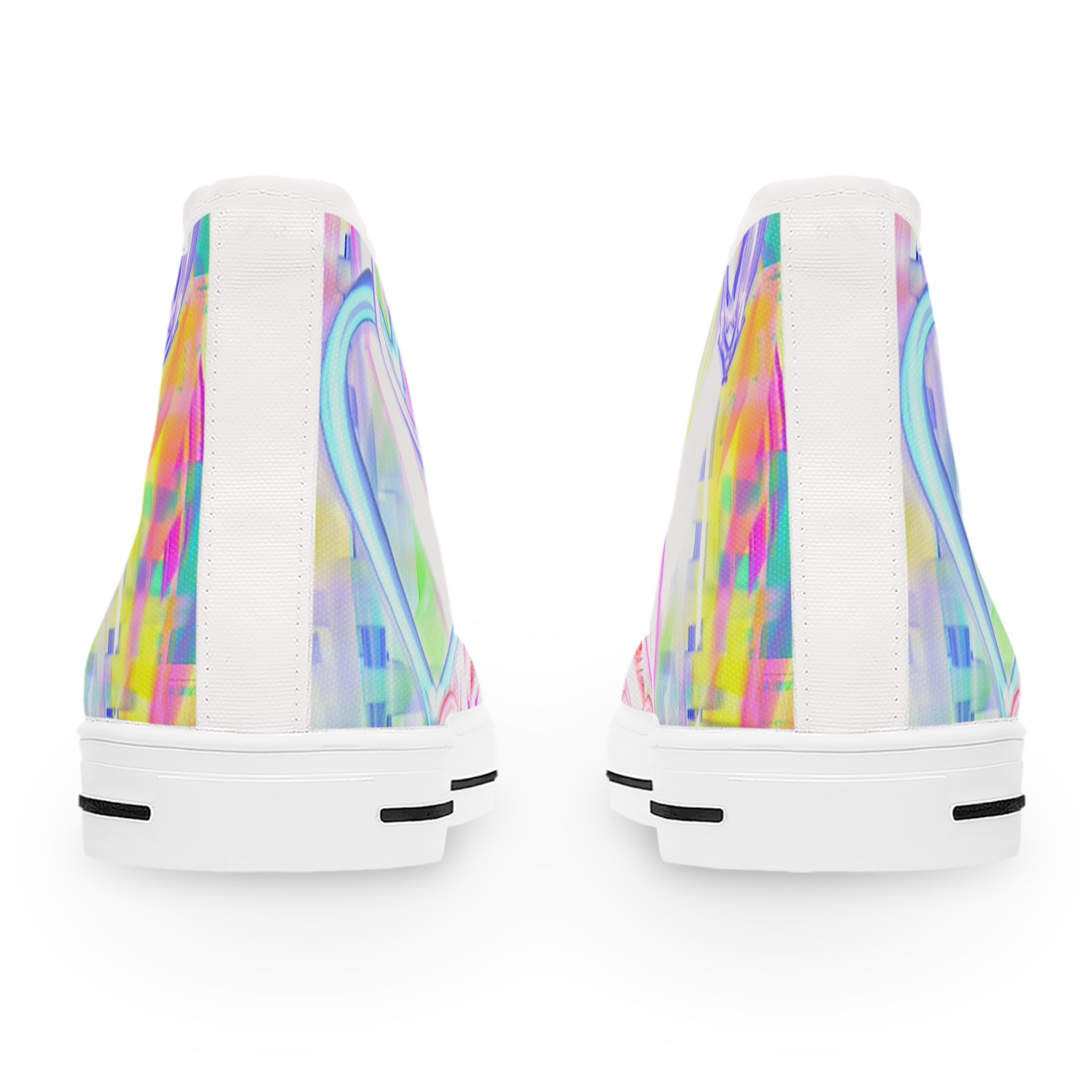 Women's High Top Sneakers — Pastel Heart Graffiti Print