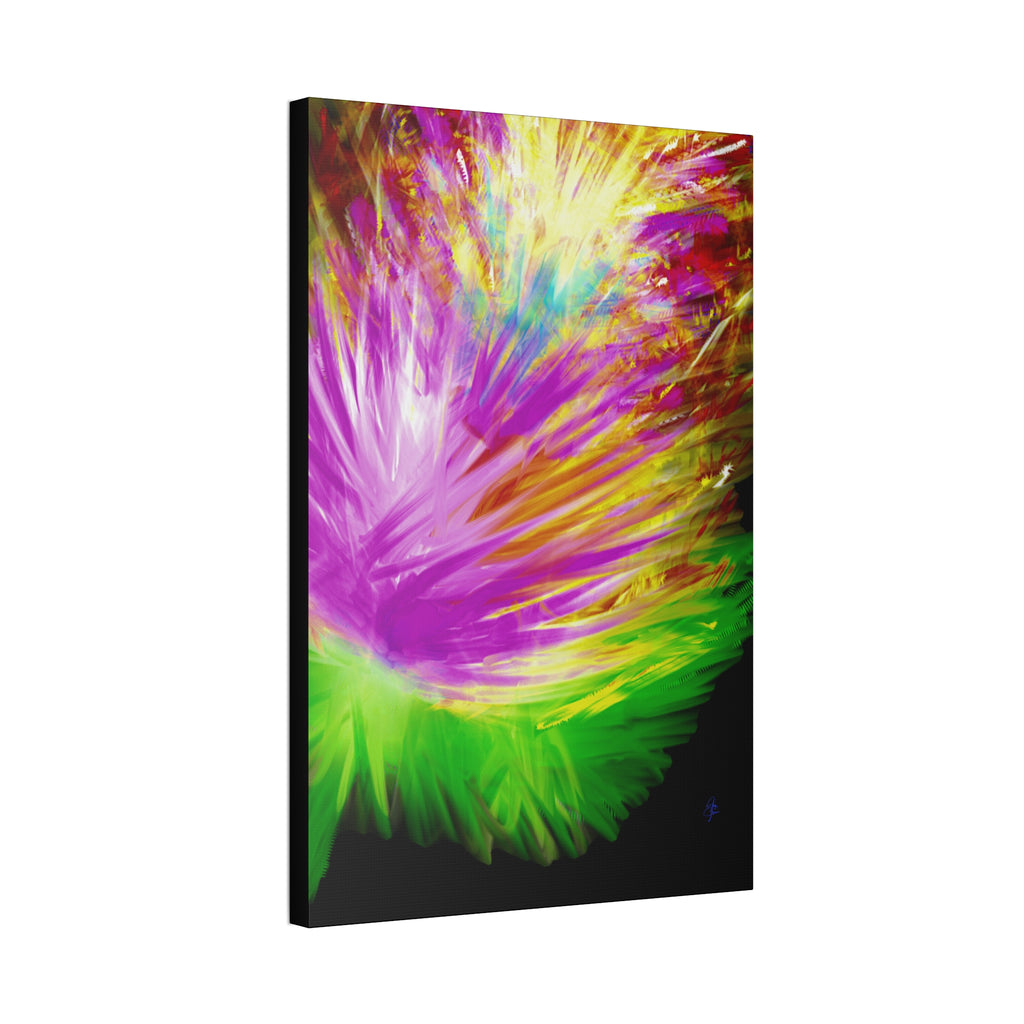 Vibrant Abstract Feather Canvas — Colorful Modern Wall Art (1.5" Stretched)