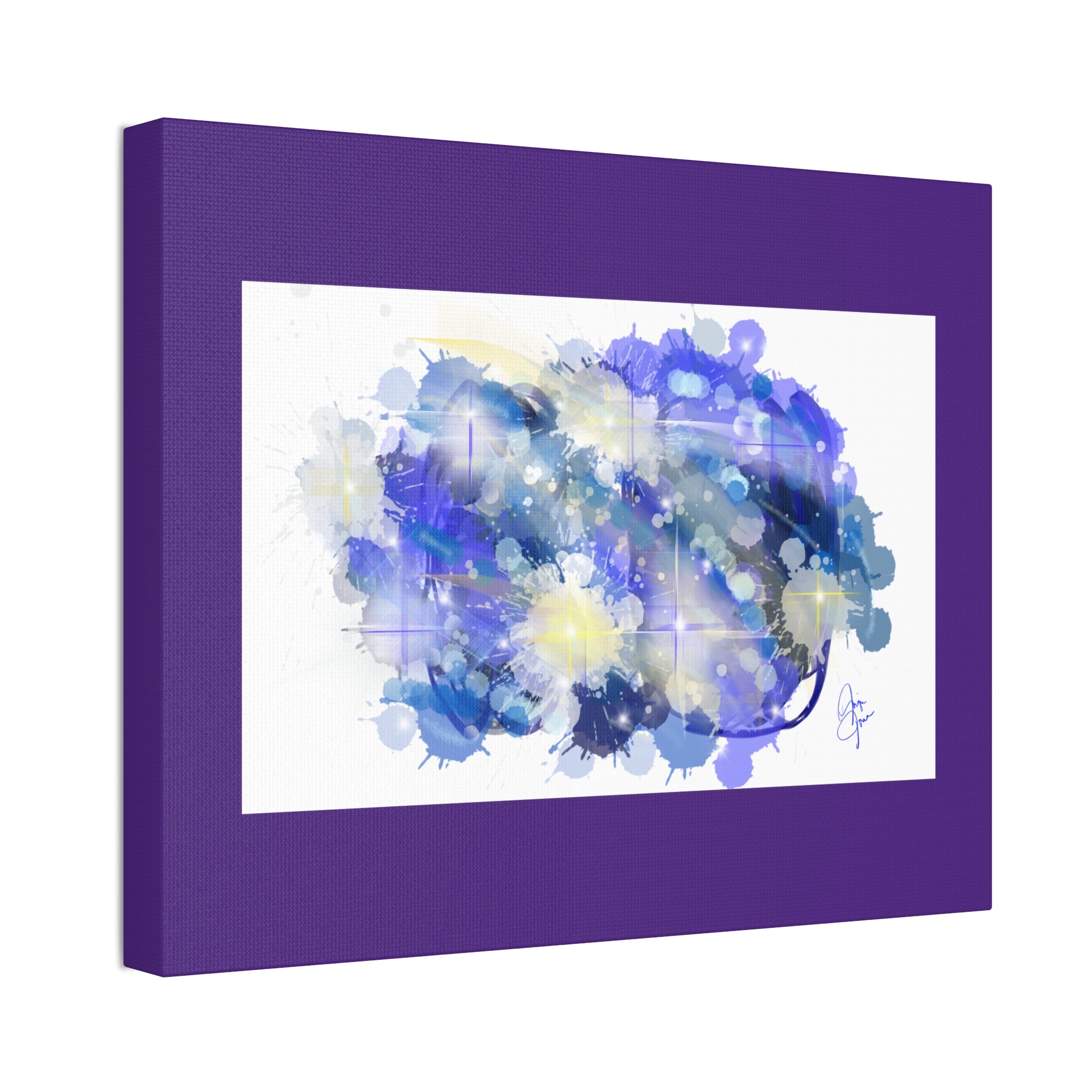 Abstract Blue Galaxy Canvas Print — Stretched 1.5" Wall Art