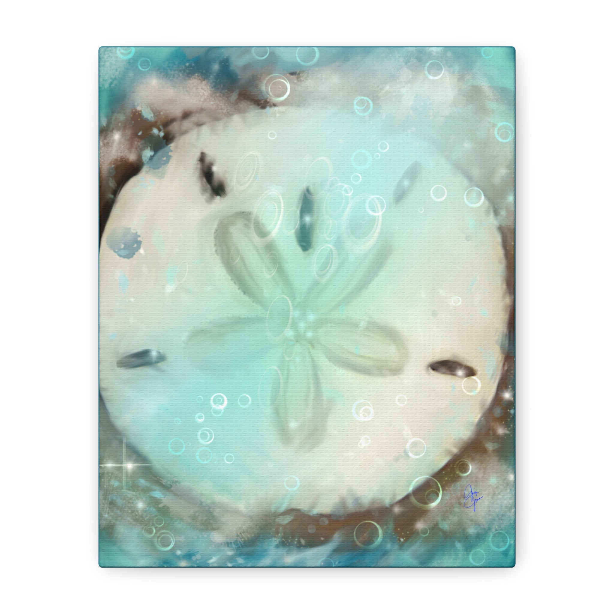 Sand Dollar Ocean Canvas Wall Art — Beach Coastal Nautical Decor