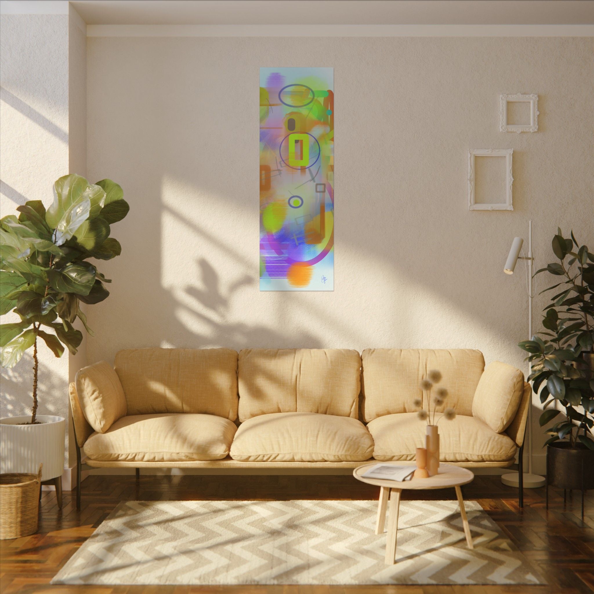 Abstract Color Burst Matte Canvas Print — Vibrant Geometric Wall Art