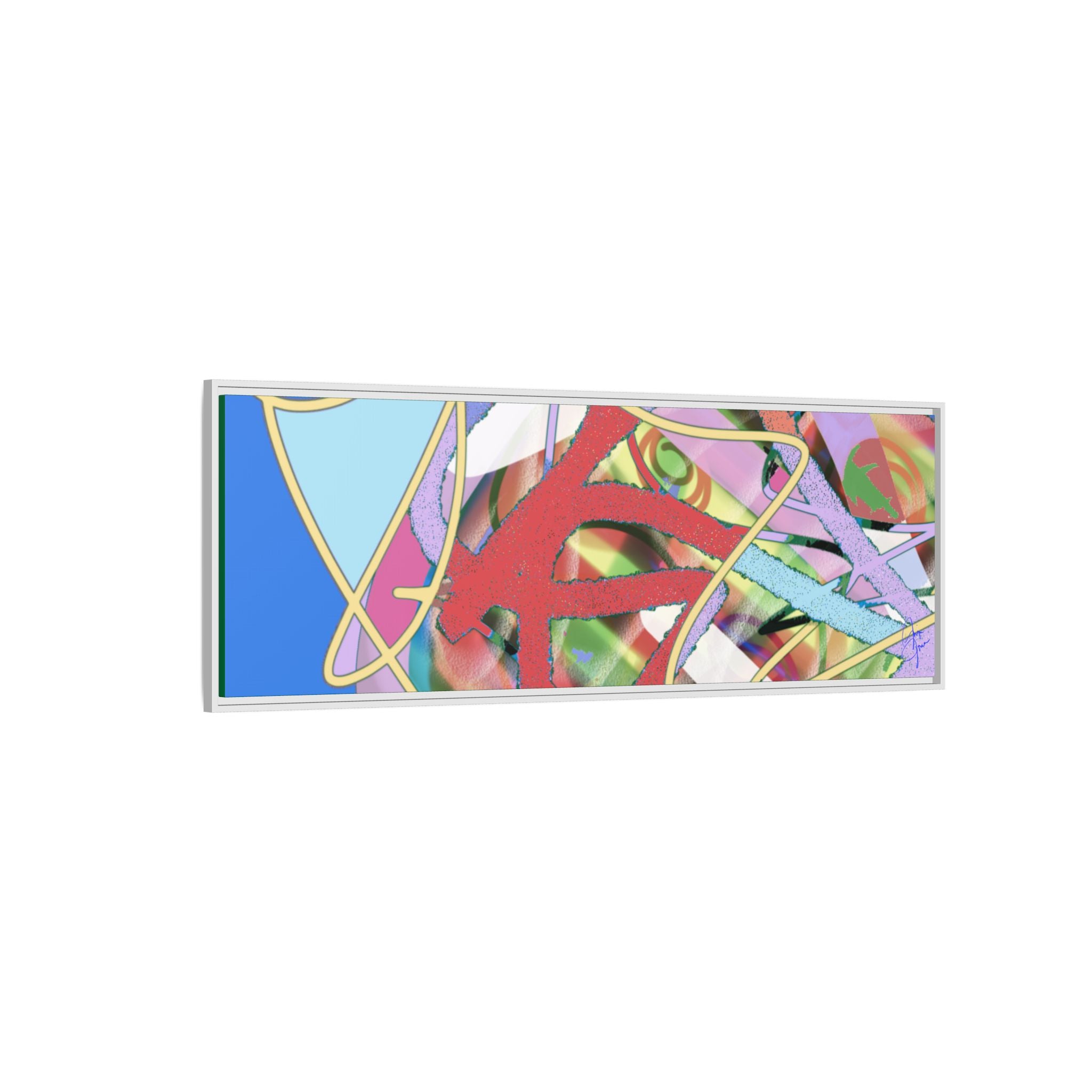 Abstract Multi‑Color Framed Canvas Art – Vibrant Modern Wall Decor