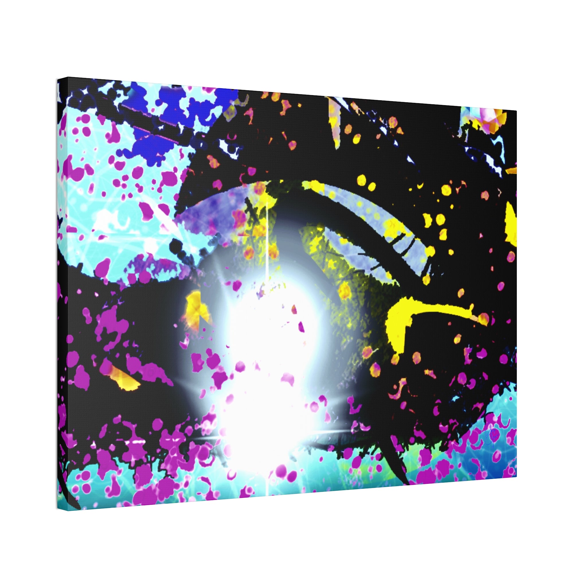 Abstract Neon Splash Canvas Print — Vibrant Galaxy-Inspired Wall Art (Stretched 1.5")