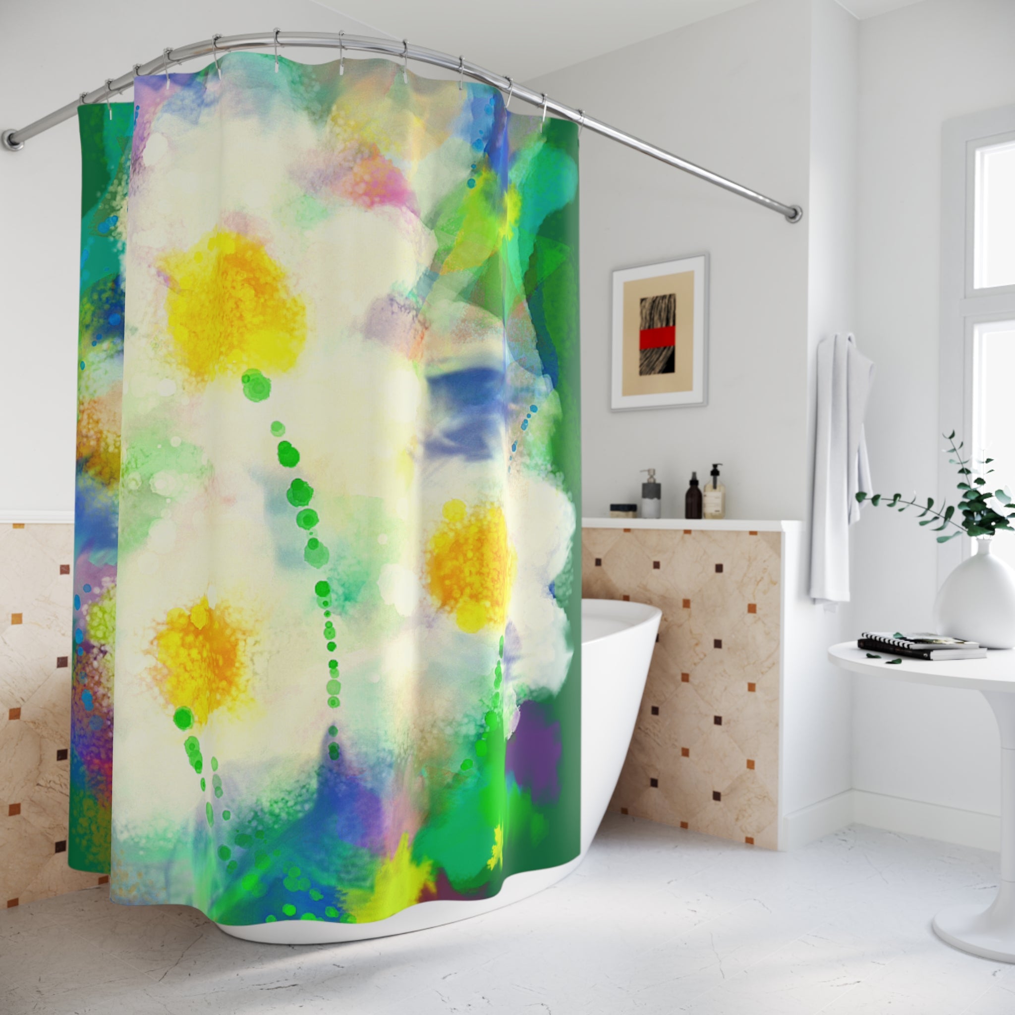 Floral Watercolor Shower Curtain