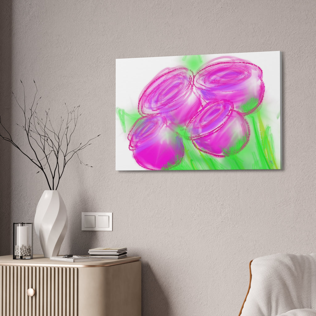 Pink Bloom Abstract Canvas