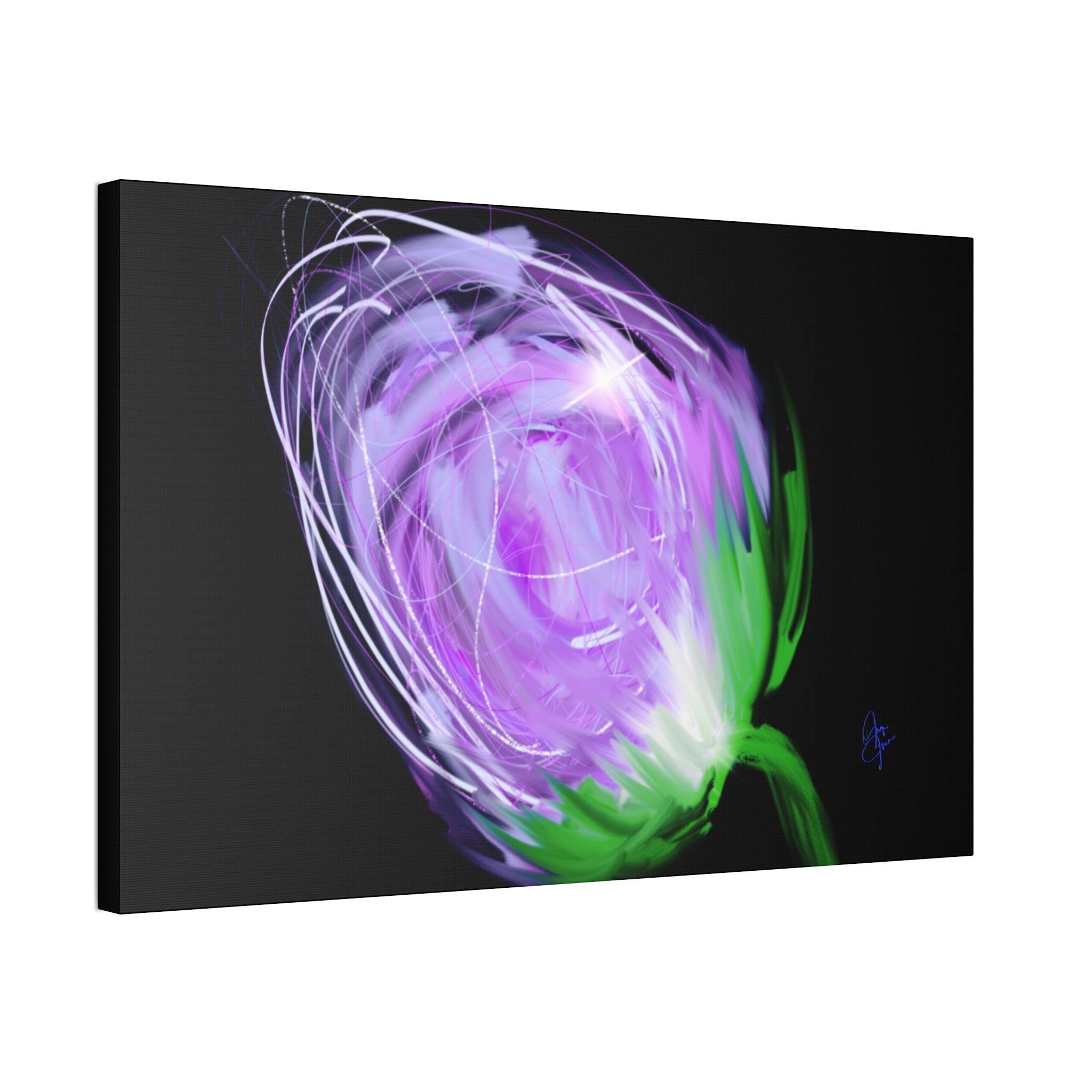 Abstract Purple Bloom Canvas Print — Stretched 1.5" Wall Art