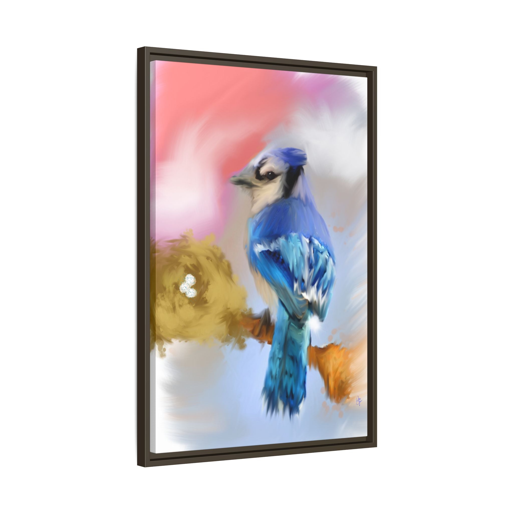 Blue Jay Art Print — Framed Matte Canvas Wall Art