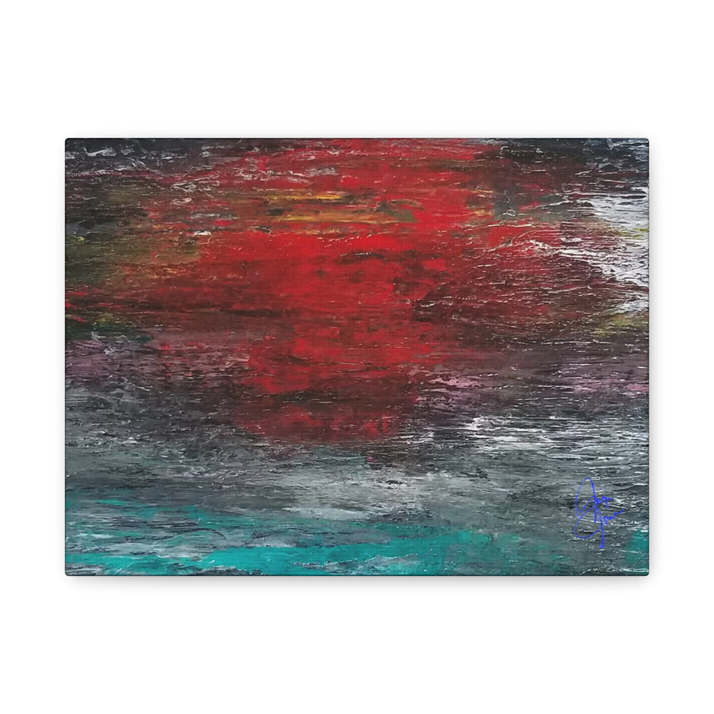 Abstract Red Horizon Matte Canvas Wall Art, Stretched 1.25"