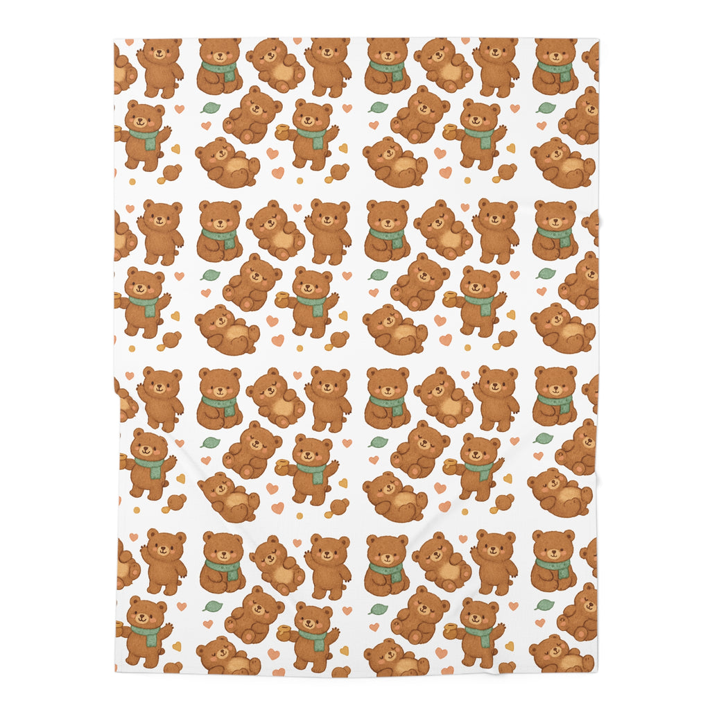 Cute Brown Bear Baby Swaddle Blanket – Soft Nursery Wrap for Newborns & Baby Shower Gift