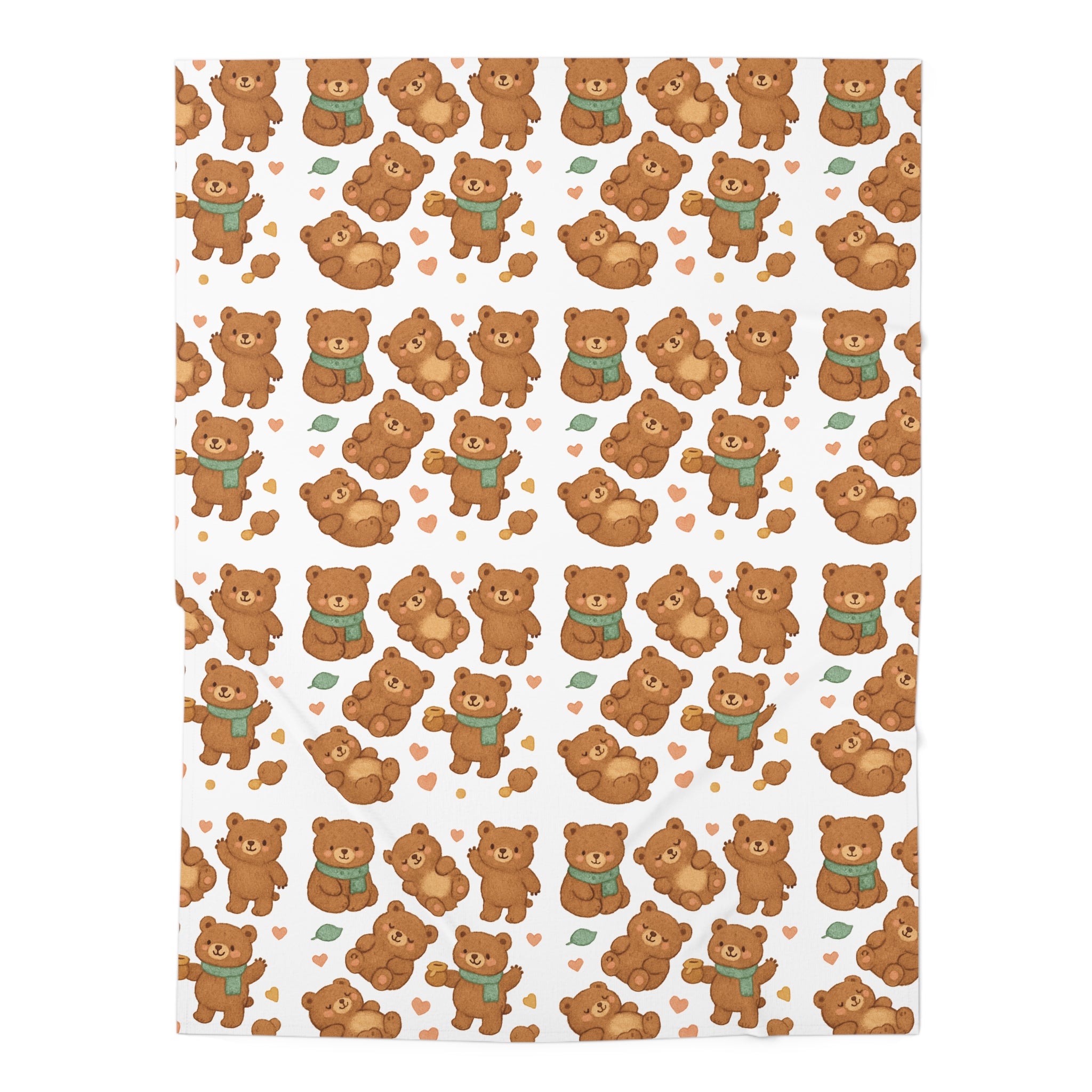 Cute Brown Bear Baby Swaddle Blanket – Soft Nursery Wrap for Newborns & Baby Shower Gift