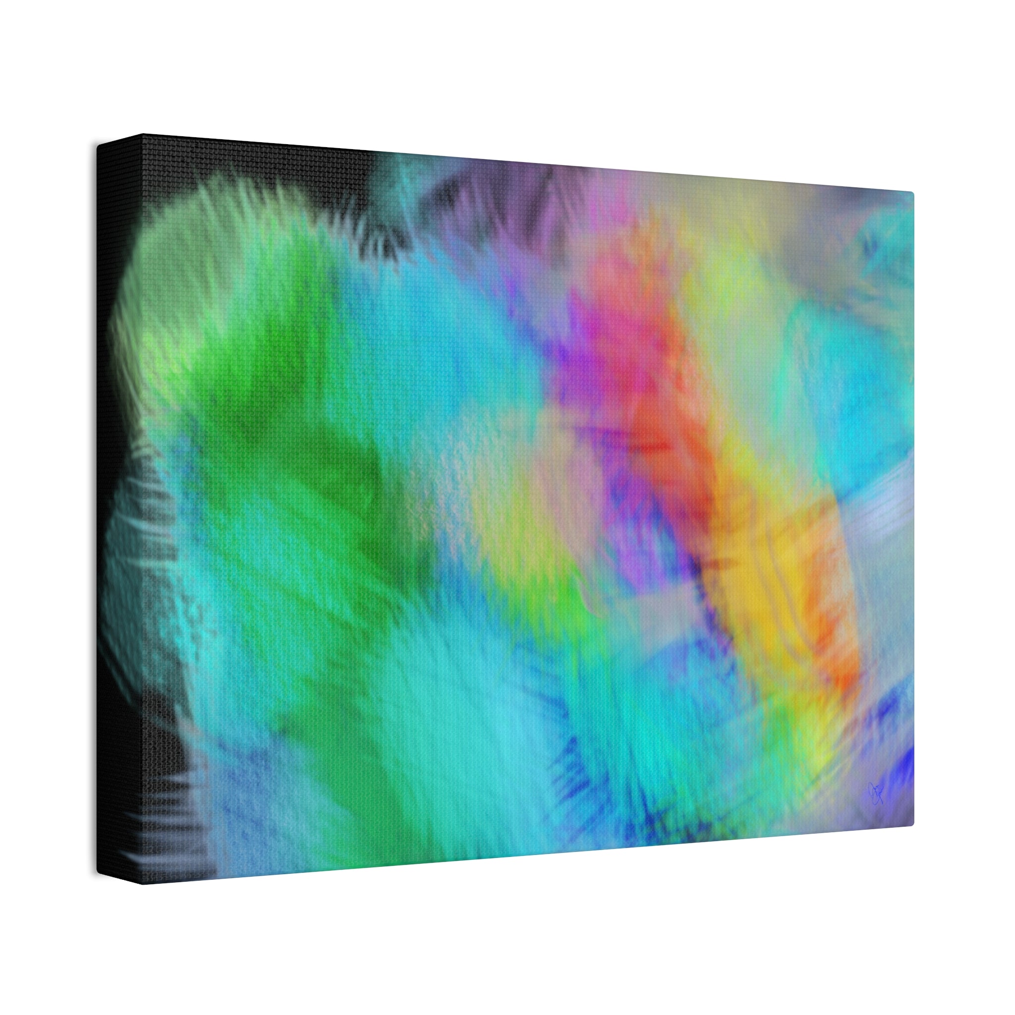 Abstract Pastel Watercolor Canvas Wall Art – Vibrant Rainbow Clouds Stretched Canvas