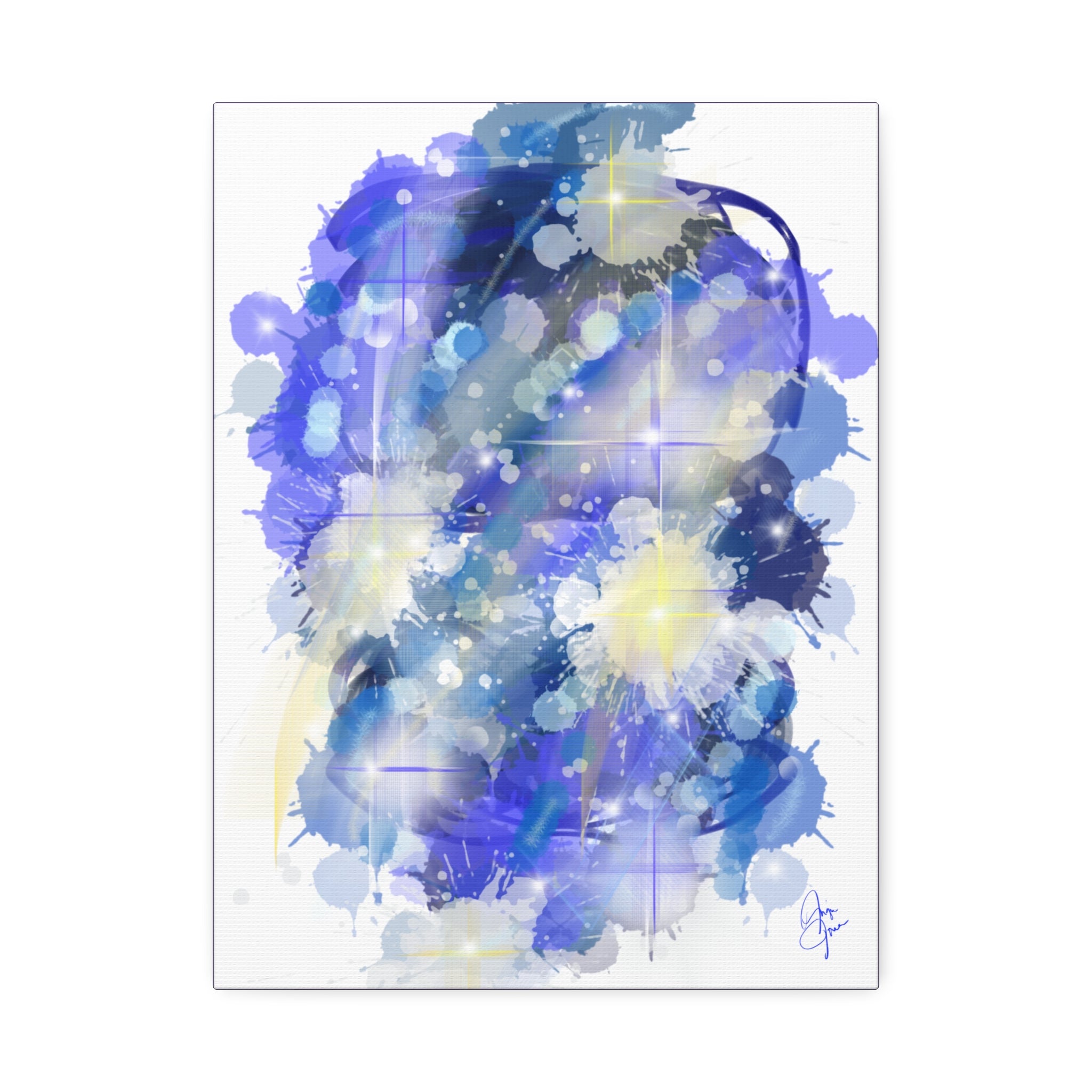Abstract Blue Galaxy Canvas Print — Stretched 1.5" Wall Art