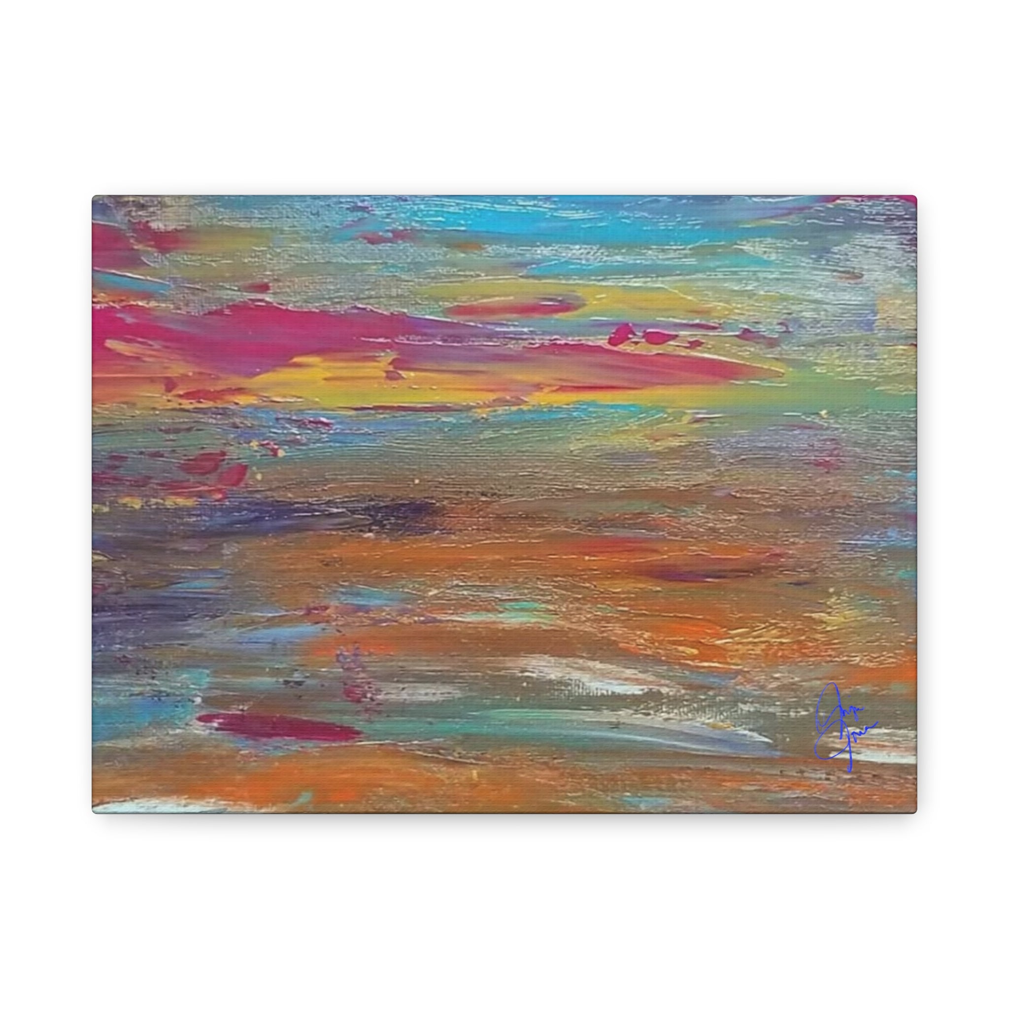 Abstract Colorful Sunset Matte Canvas Wall Art — Stretched 1.25"