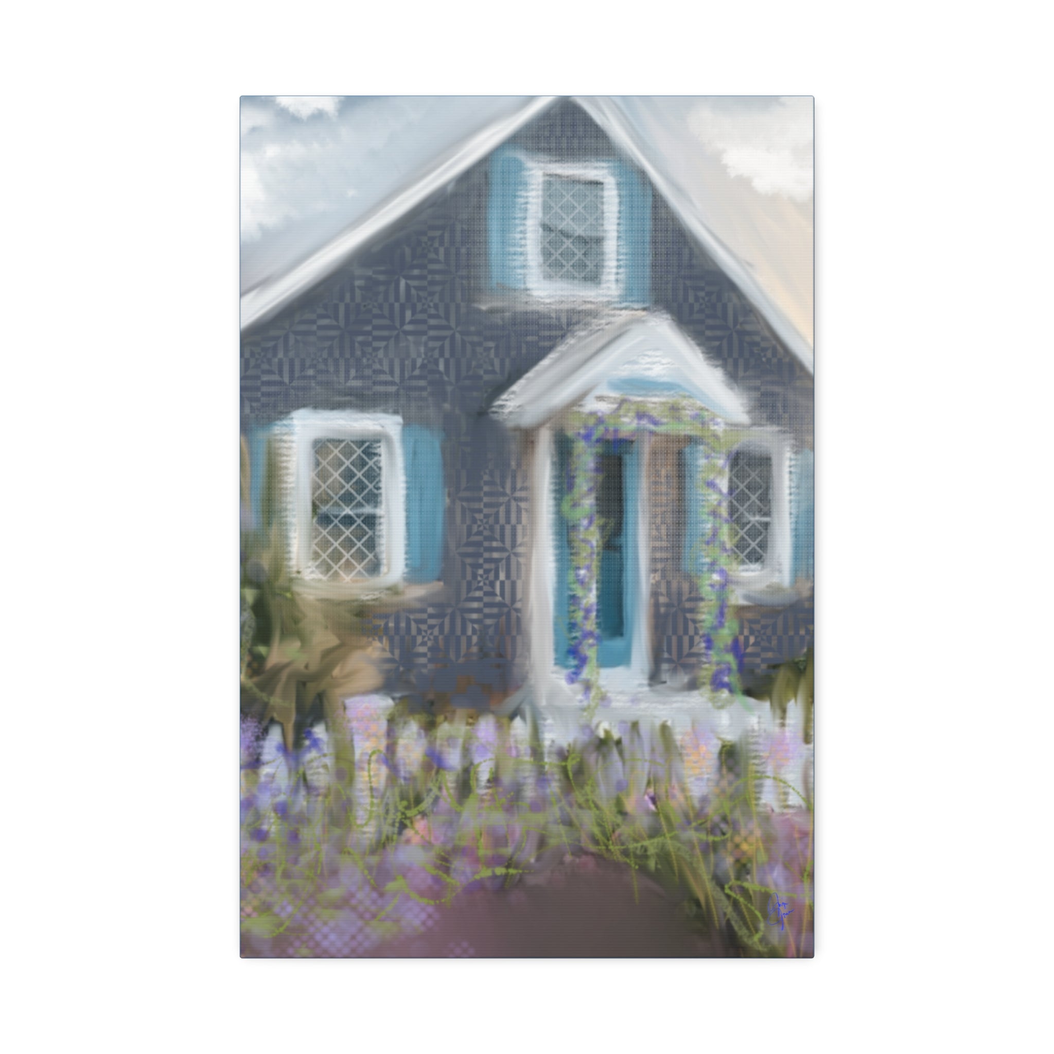 Coastal Cottage Garden Canvas Print — Stretched 1.5" Wall Art