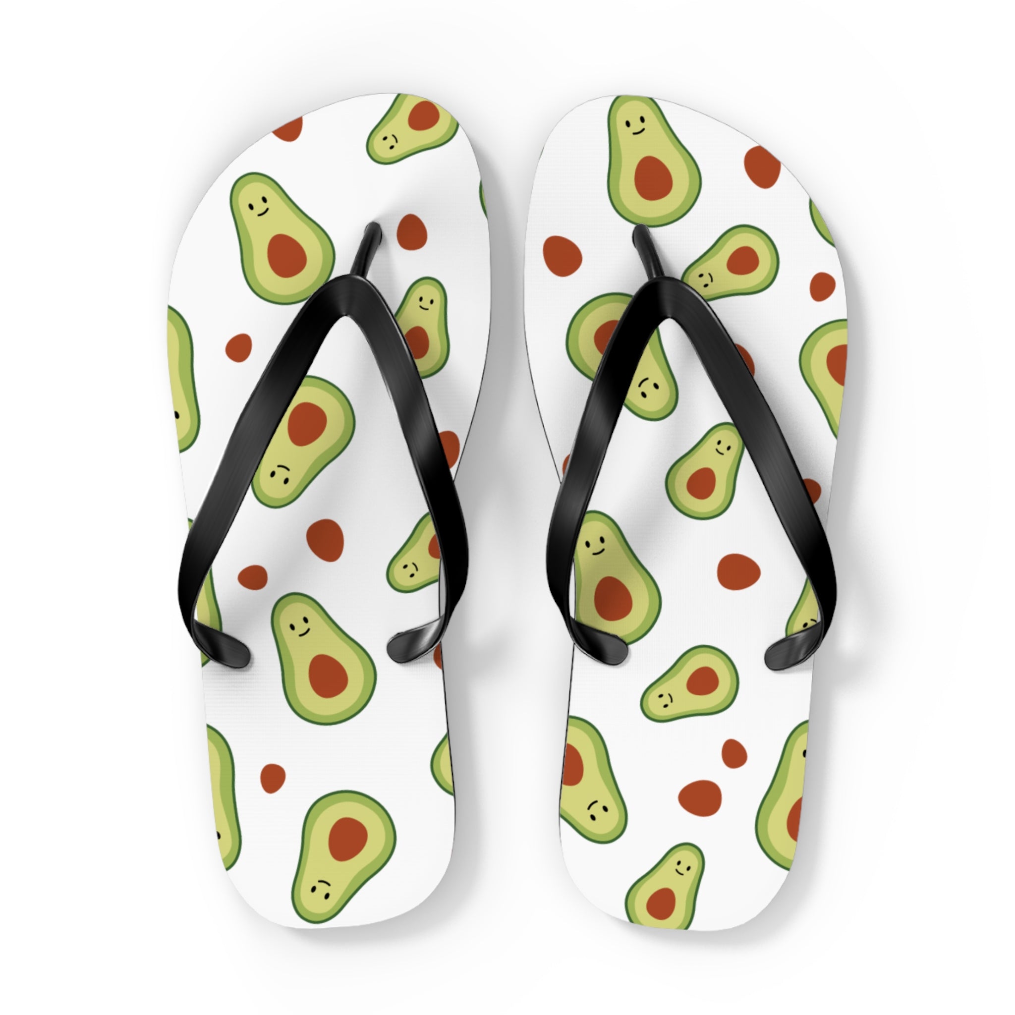 Avocado Pattern Flip Flops — Fun Summer Beach Sandals