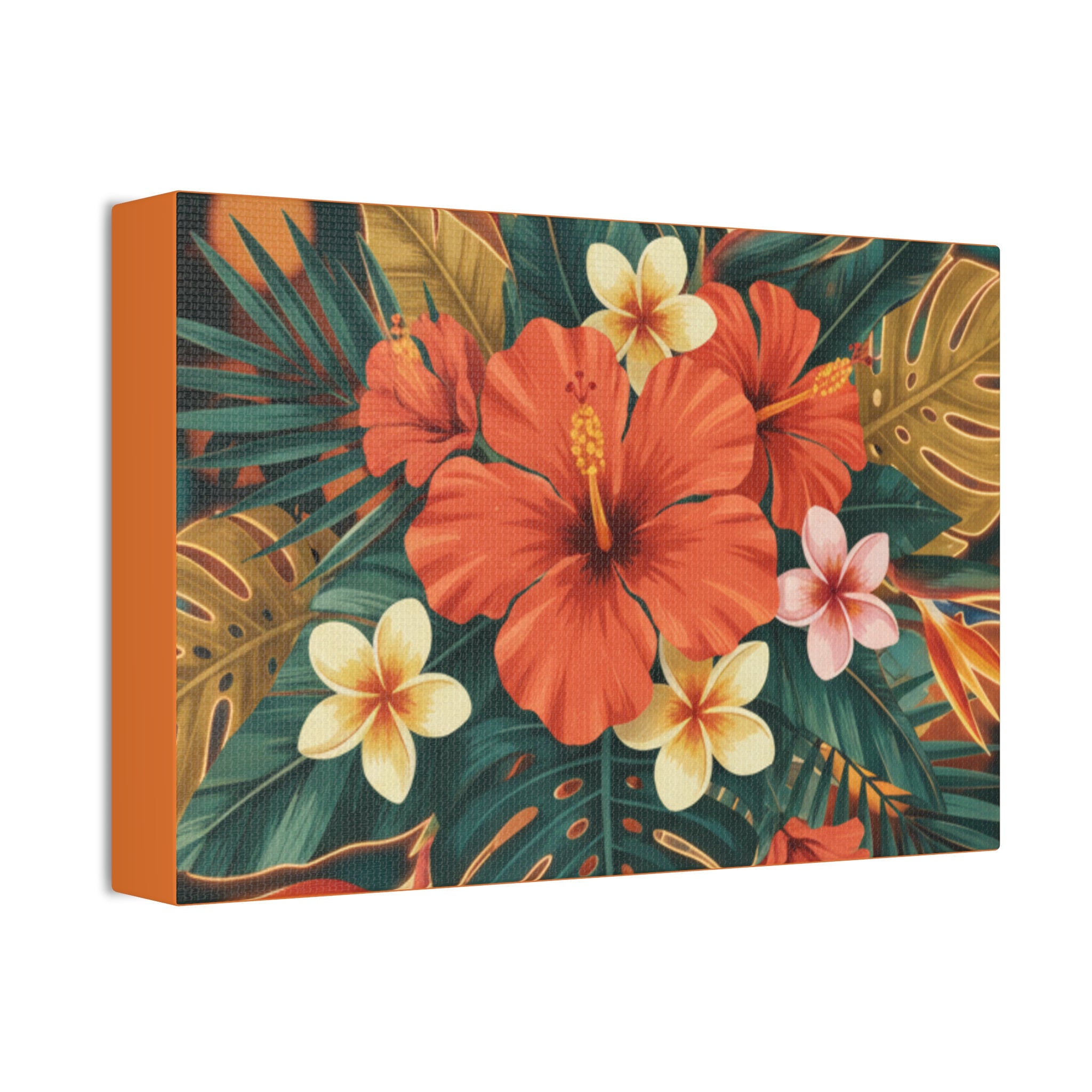 Tropical Hibiscus Canvas Wall Art — Vibrant Floral Stretched Canvas